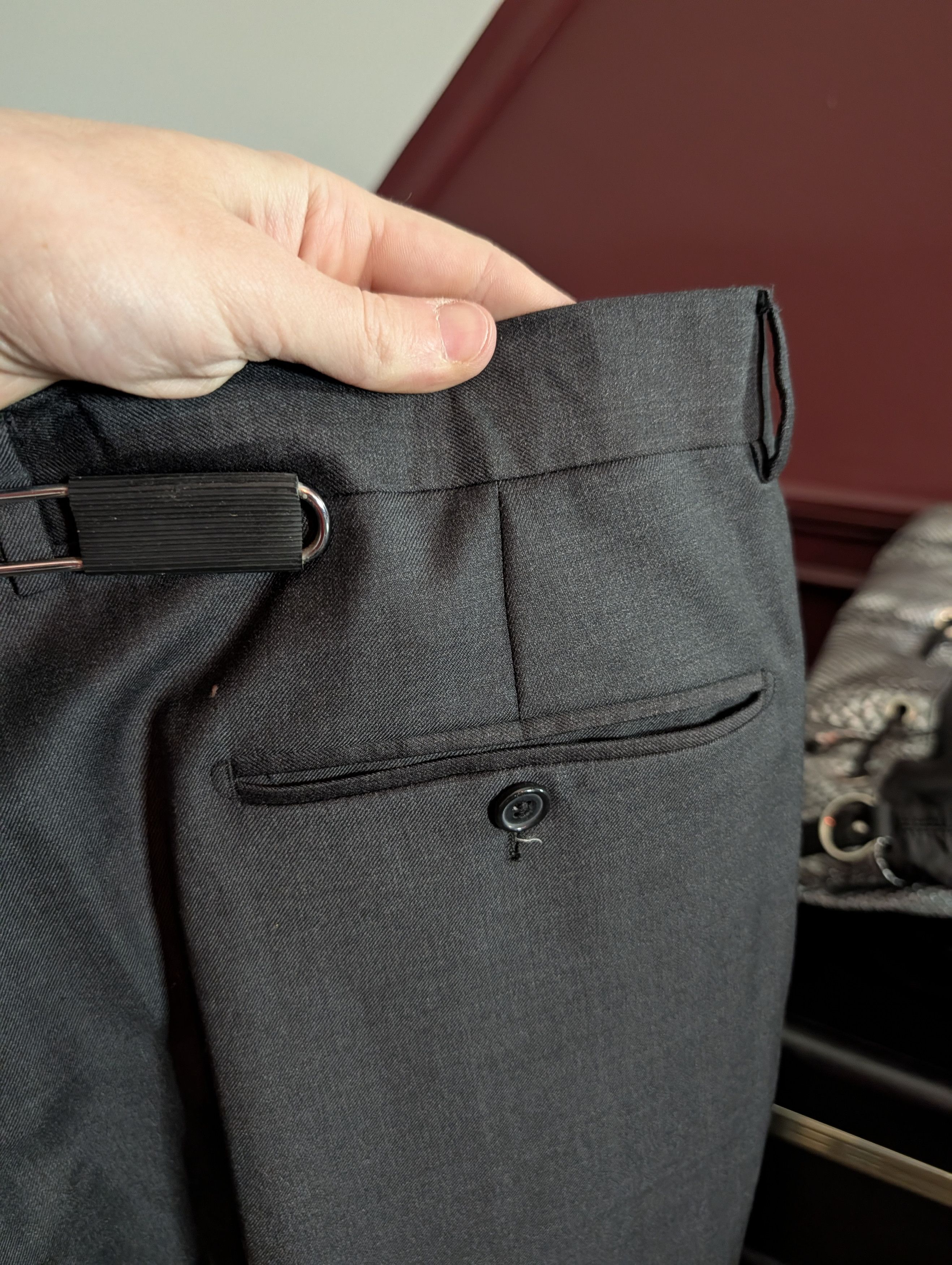 Santorelli Charcoal gray Como 2 cuffed pleated wool dress pants Size US 40 / EU 56 - 7 Thumbnail