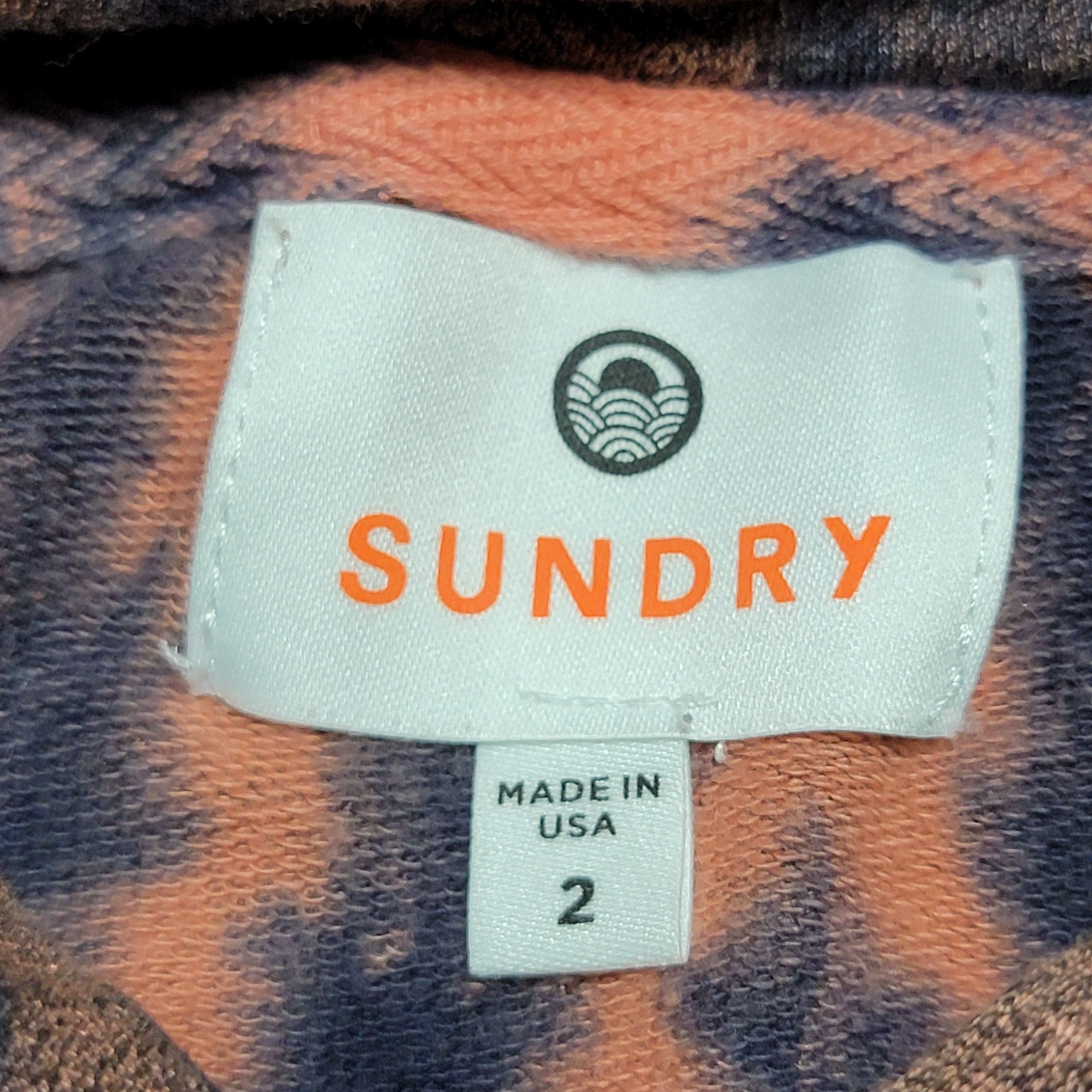 Sundry Sundry LS Brown/Black Tie Dye Crop Hoodie Tee - Size 2 Size M / US 6-8 / IT 42-44 - 4 Thumbnail