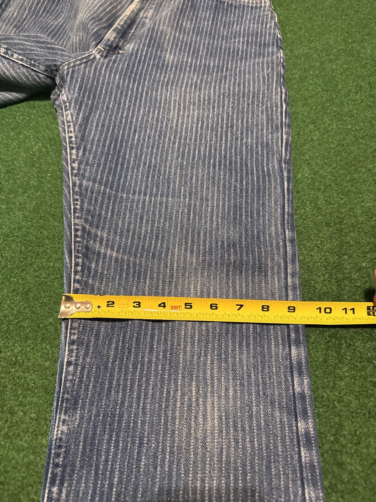 Lee Vintage 80s Lee Railroad Pinstripe 32x34 High Waisted Jeans Size 40" / US 18 - 8 Thumbnail
