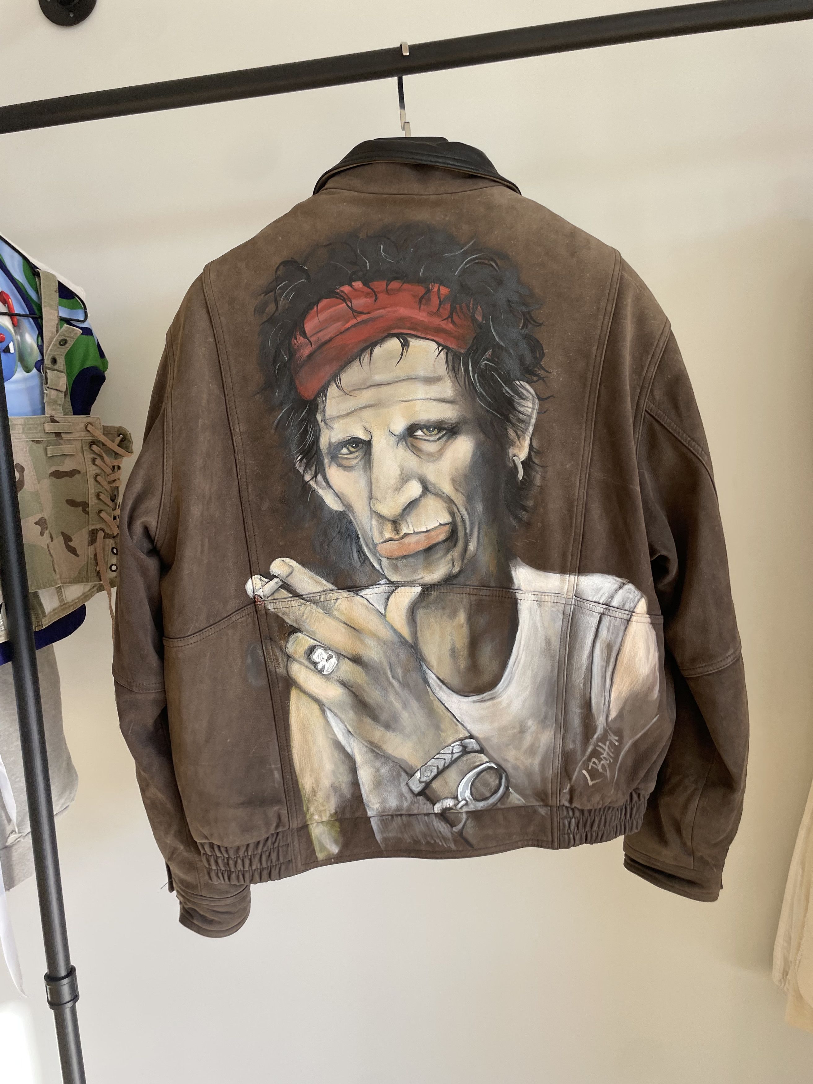 Band Tees × The Rolling Stones Rolling Stones hand painted Wilson leater jacket Size US L / EU 52-54 / 3 - 1 Thumbnail