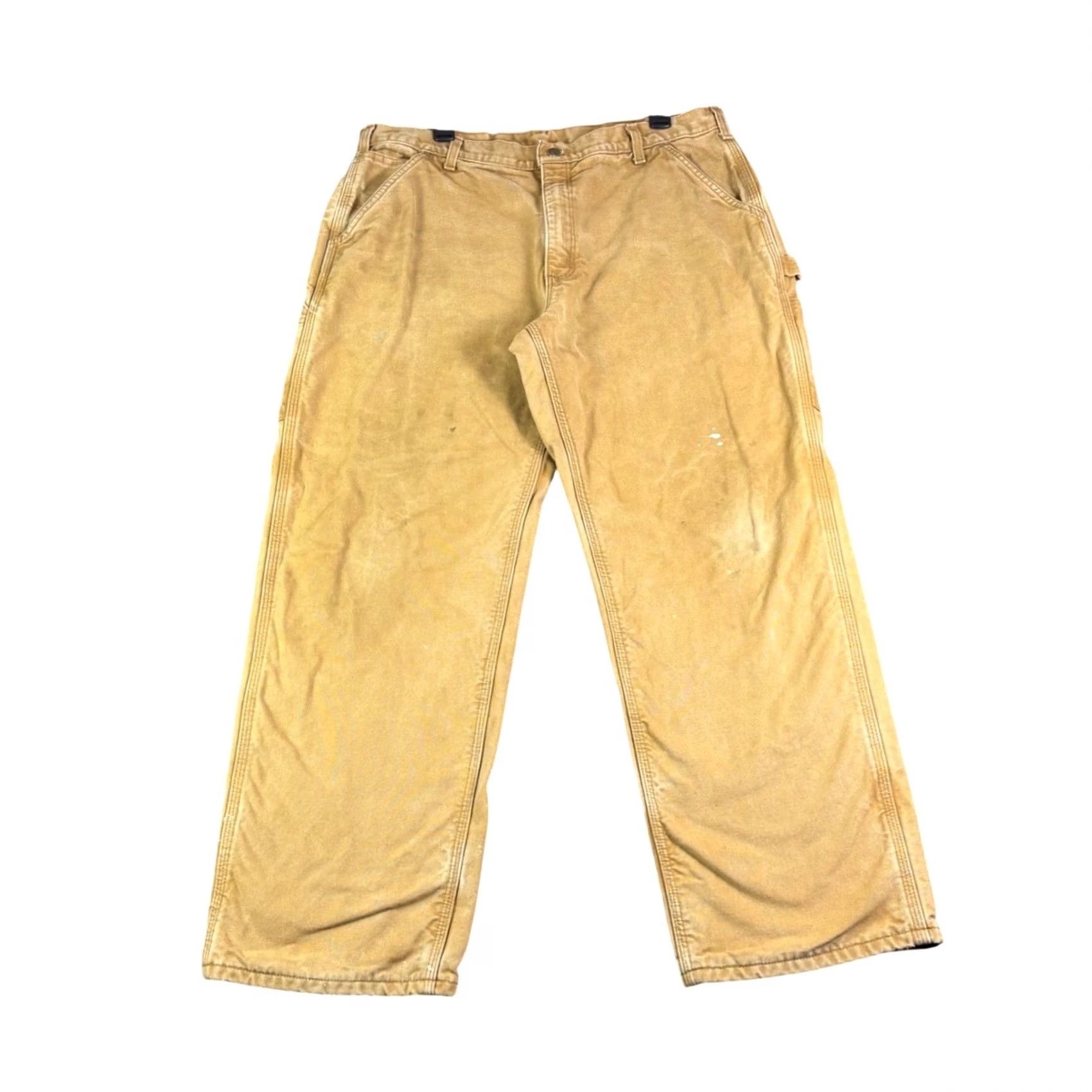 Carhartt VINTAGE Carhartt Pants Canvas Work Brown 38x30 Mens Dungaree Flannel Lined Duck BRN Distressing Heavyweight Size US 38 / EU 54 - 2 Thumbnail