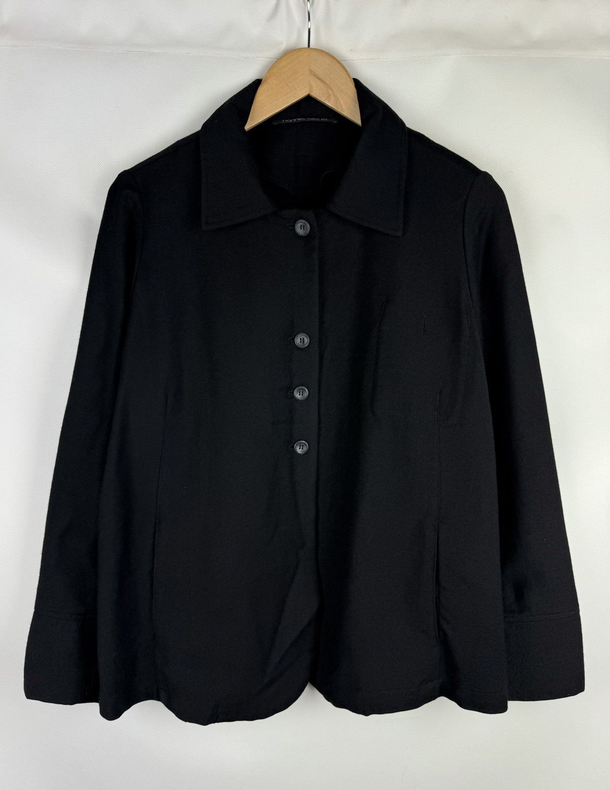 hannes roether Hannes Roether Ladies Avant-garde Wool Blazer Jacket Size M Size M / US 6-8 / IT 42-44 - 1 Thumbnail