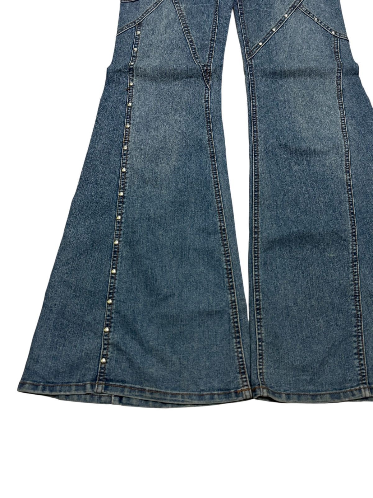 Hysteric Glamour Vintage Y2K Wide Flare Elastic Jeans Stud Detail Unisex Size US 27 - 6 Thumbnail