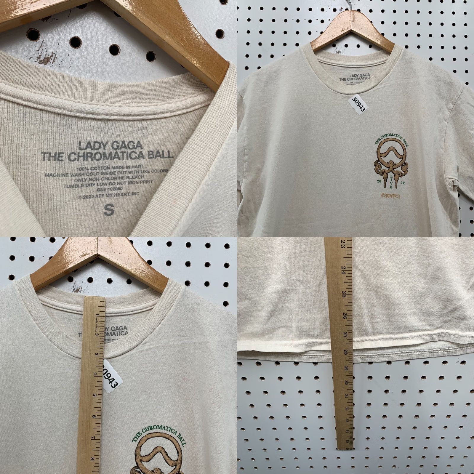 Vintage Lady Gaga Shirt Mens Small Beige The Chromatica Ball 2022 World Tour 19X28 Size US S / EU 44-46 / 1 - 8 Thumbnail