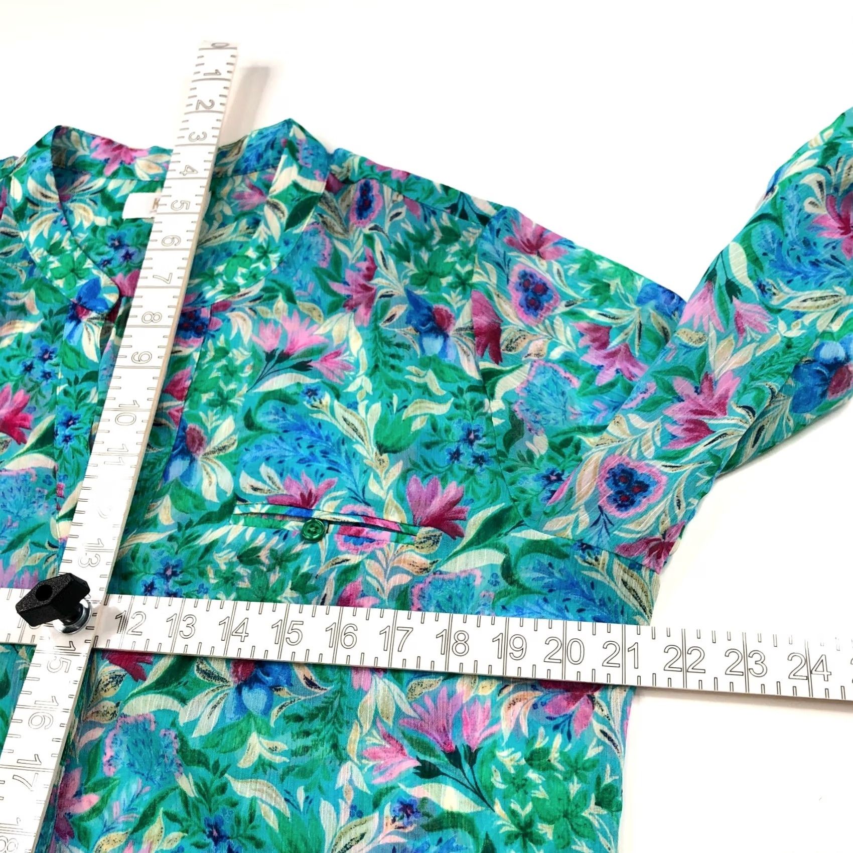 Vintage KUT from the Kloth Shirt Womens Button-Up Long Sleeve Floral Green M Size M / US 6-8 / IT 42-44 - 5 Thumbnail