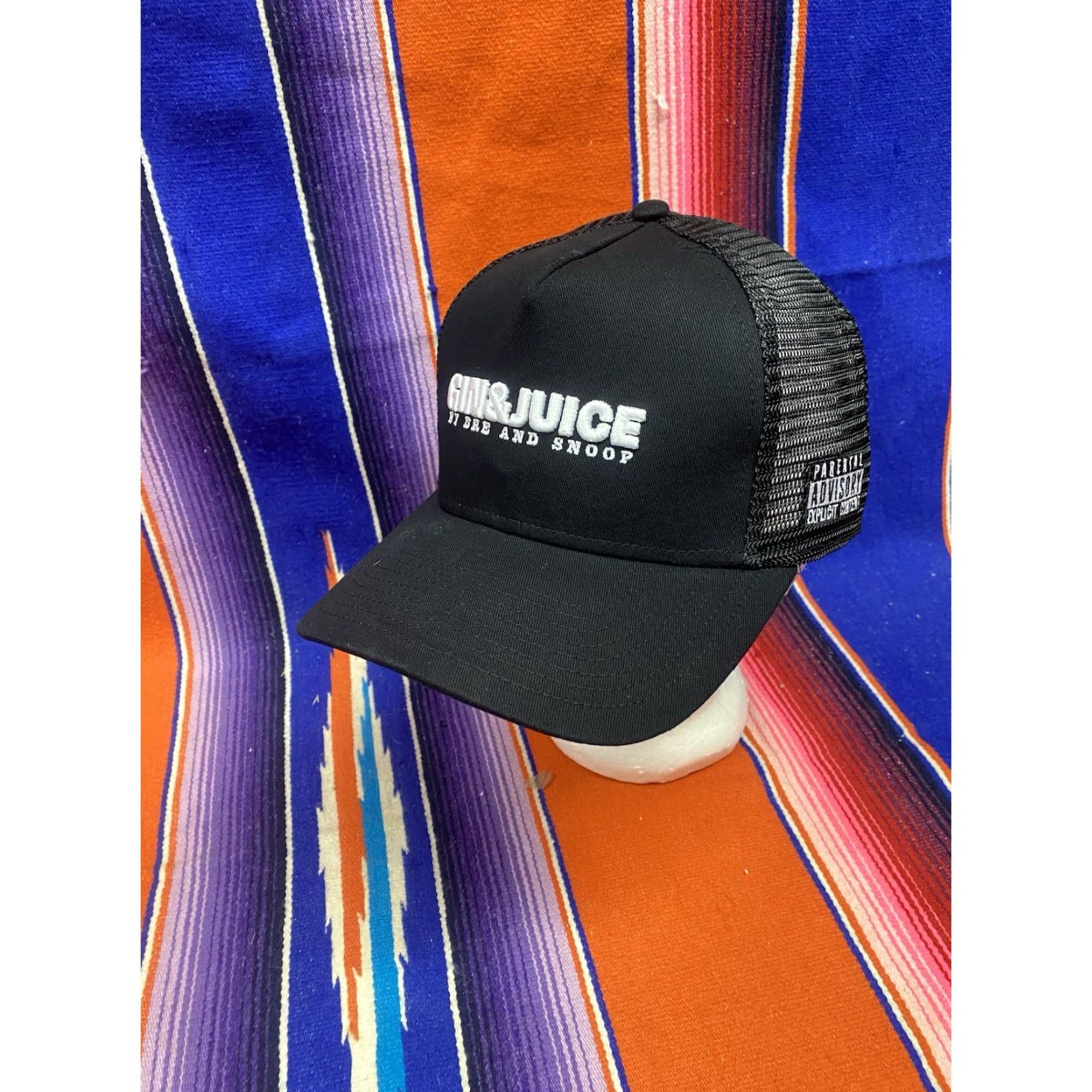 Vintage VINTAGE Gin & Juice By Dr Dre & Snoop Dog Parental Advisory Black Snapback Hat Deadstock Hats Snapback Mens One Size Hip Hop 90s Music Size ONE SIZE - 3 Thumbnail