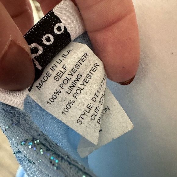 Other Vintage Y2K “Taboo” Blue Floral Glitter Dress Size L / US 10 / IT 46 - 8 Thumbnail