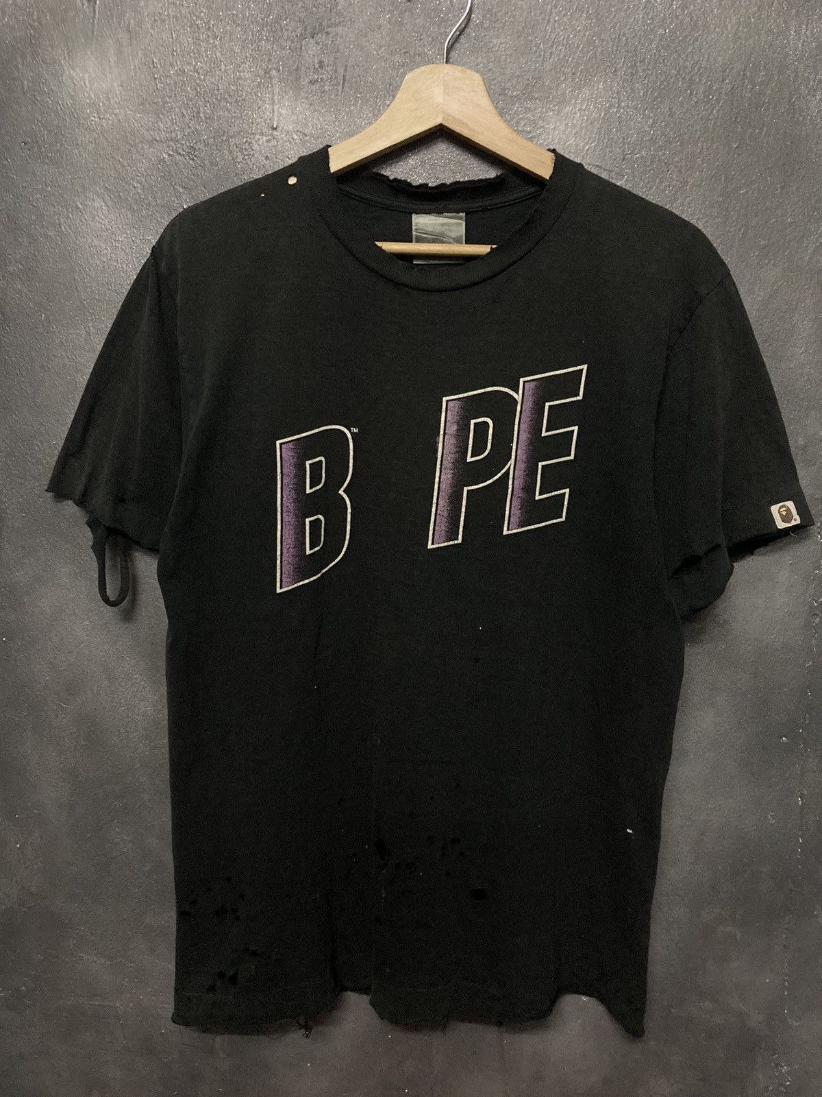 Bape × Vintage Vintage Bape Sta Distressed T-shirt Size US M / EU 48-50 / 2 - 1 Thumbnail