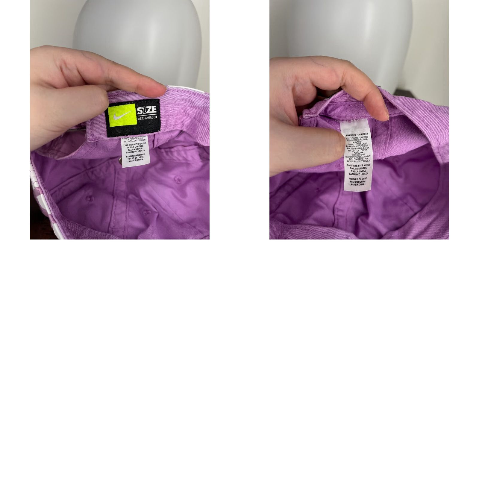 Nike Nike Hat Cap Strap Back Womens One Size Pink Heritage86 Lined Cotton Polyester Golf Hat Size ONE SIZE - 9 Thumbnail