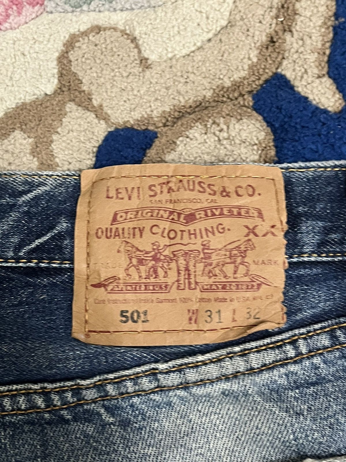 Levi's Vintage Levi’s 501 Dirty Blue Button 553 Jeans Size US 29 - 11 Thumbnail