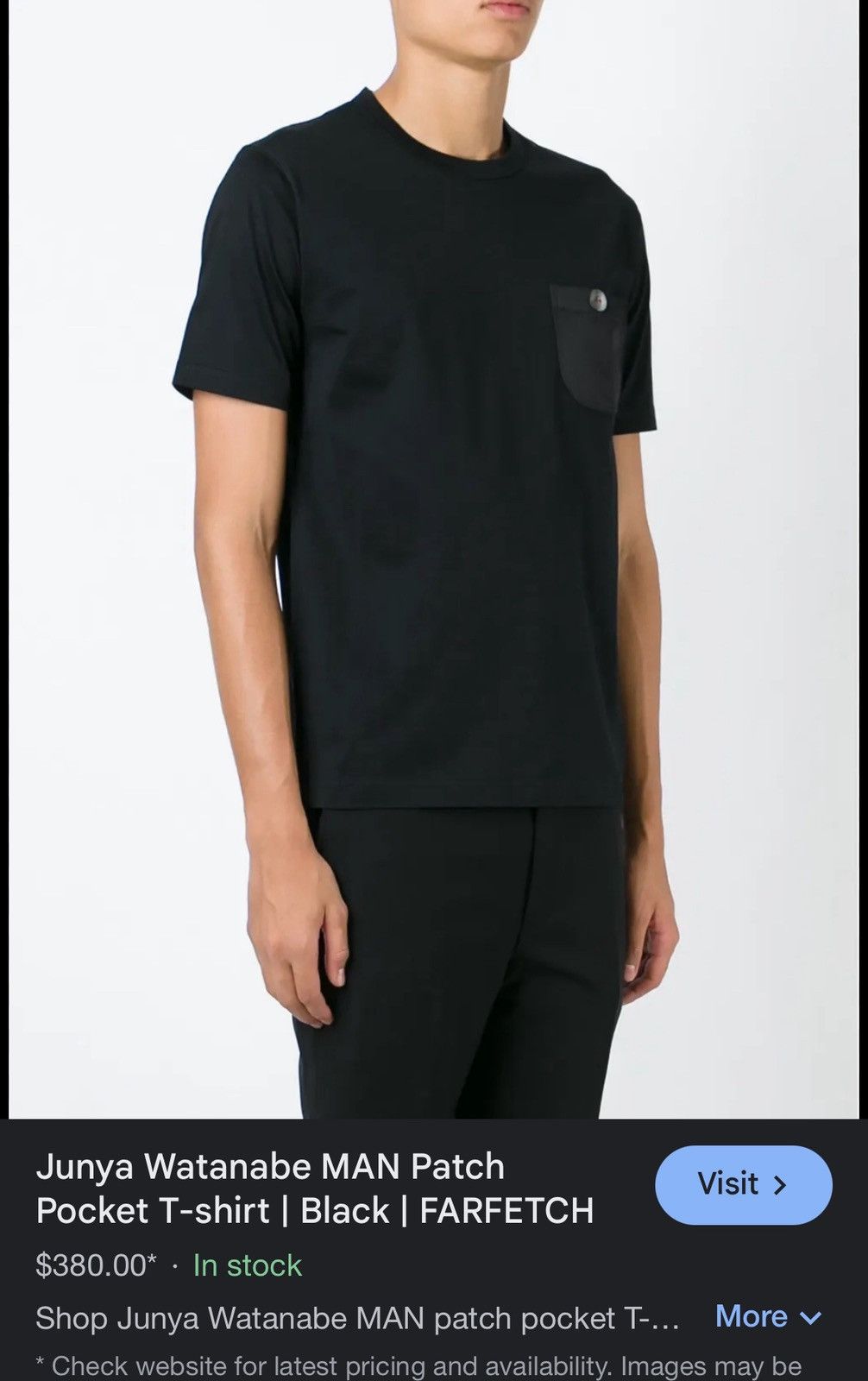 Junya Watanabe Junya Watanabe X Comme des Garcons Black Men's T-Shirt Size US L / EU 52-54 / 3 - 8 Thumbnail