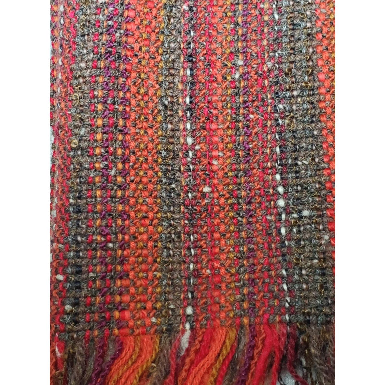 Vintage VTG Ayotte's Designery Handwoven Textile Vest Unisex L Roberta Ayotte's Designery Red Orange Brown Wool 1970s Hippy EUC Vest Mens Womens Size L / US 10 / IT 46 - 7 Thumbnail