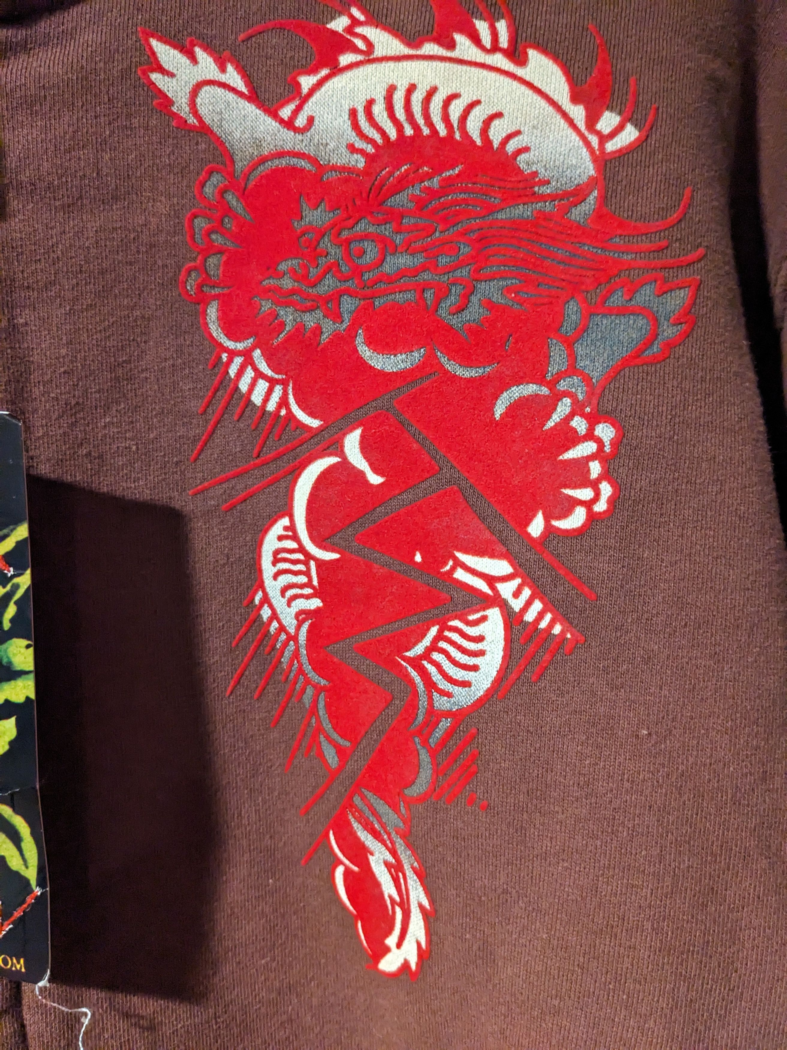 Ed Hardy × Vintage Vintage Y2K Ed Hardy New York Brown X-Large Full Zip Sweater Size US XL / EU 56 / 4 - 3 Thumbnail