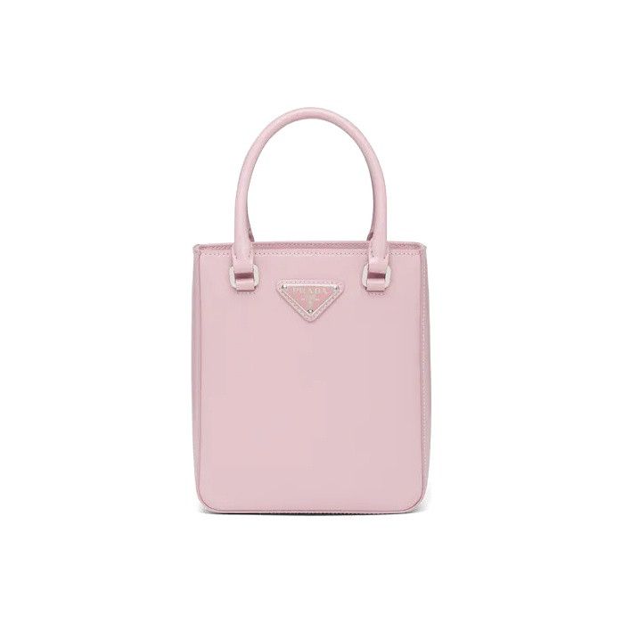 Prada Prada Pink Patent Leather Small Tote Bag Size ONE SIZE - 1 Thumbnail