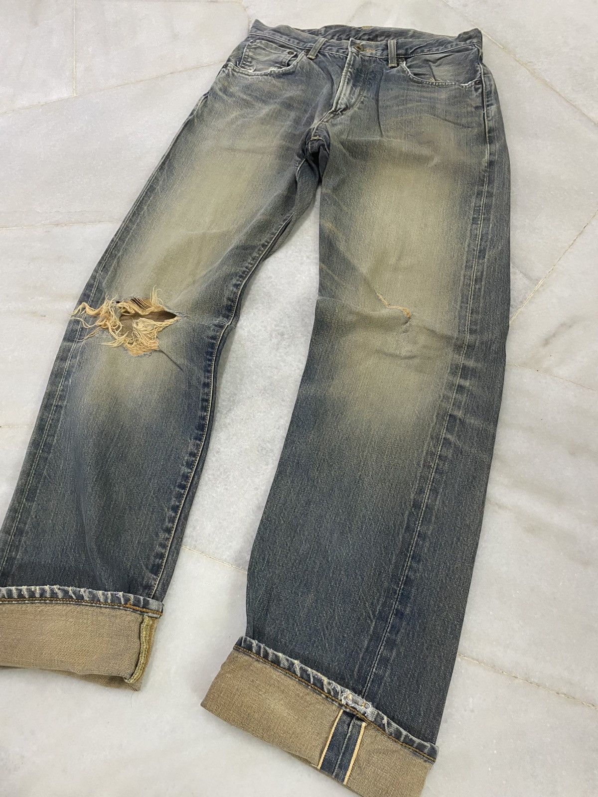 Edwin Size 29x32 Vintage Edwin 505x Distressed Denim Jeans Size US 29 - 1 Thumbnail