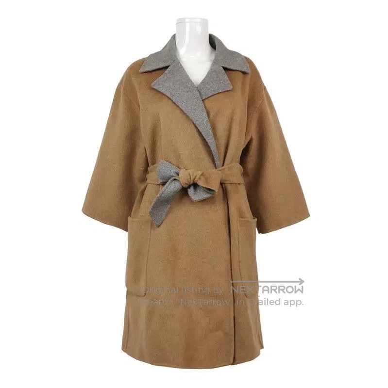 MaxMara Stylish Brown Belted Coat for Women .