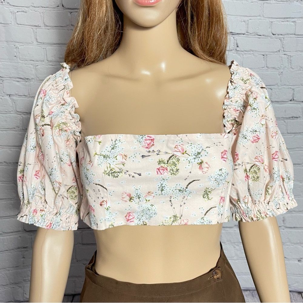 Other NWT New $145 WEWOREWHAT Coco Off-The-Shoulder Crop Top Size Size XL / US 12-14 / IT 48-50 - 3 Thumbnail