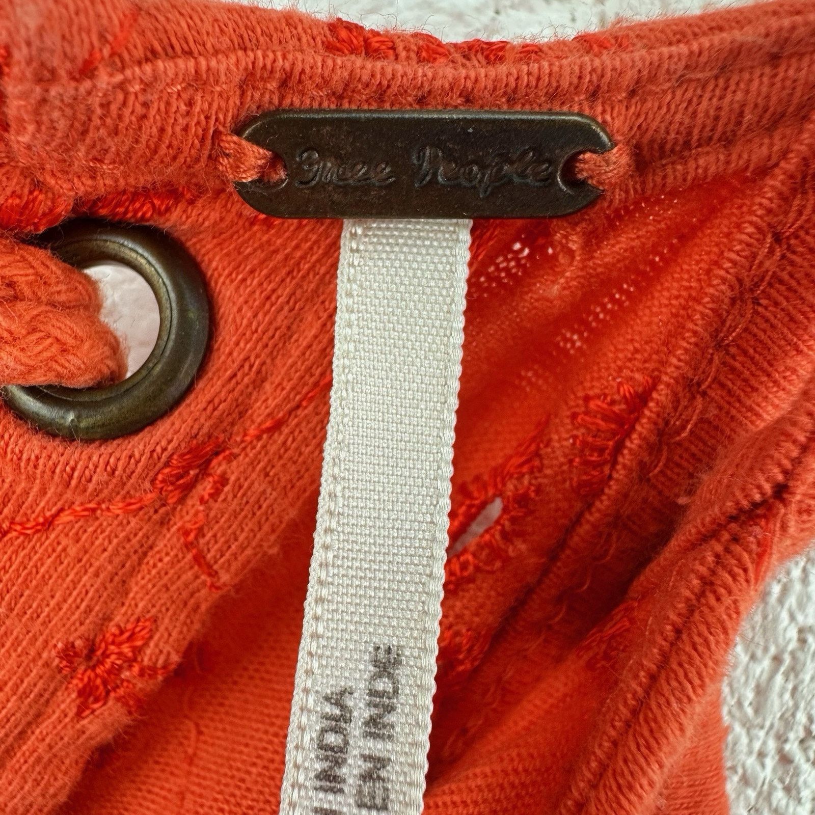 Free People Free People Dream Date Red Orange Cutaway Eyelet Tank Top S Size S / US 4 / IT 40 - 6 Thumbnail