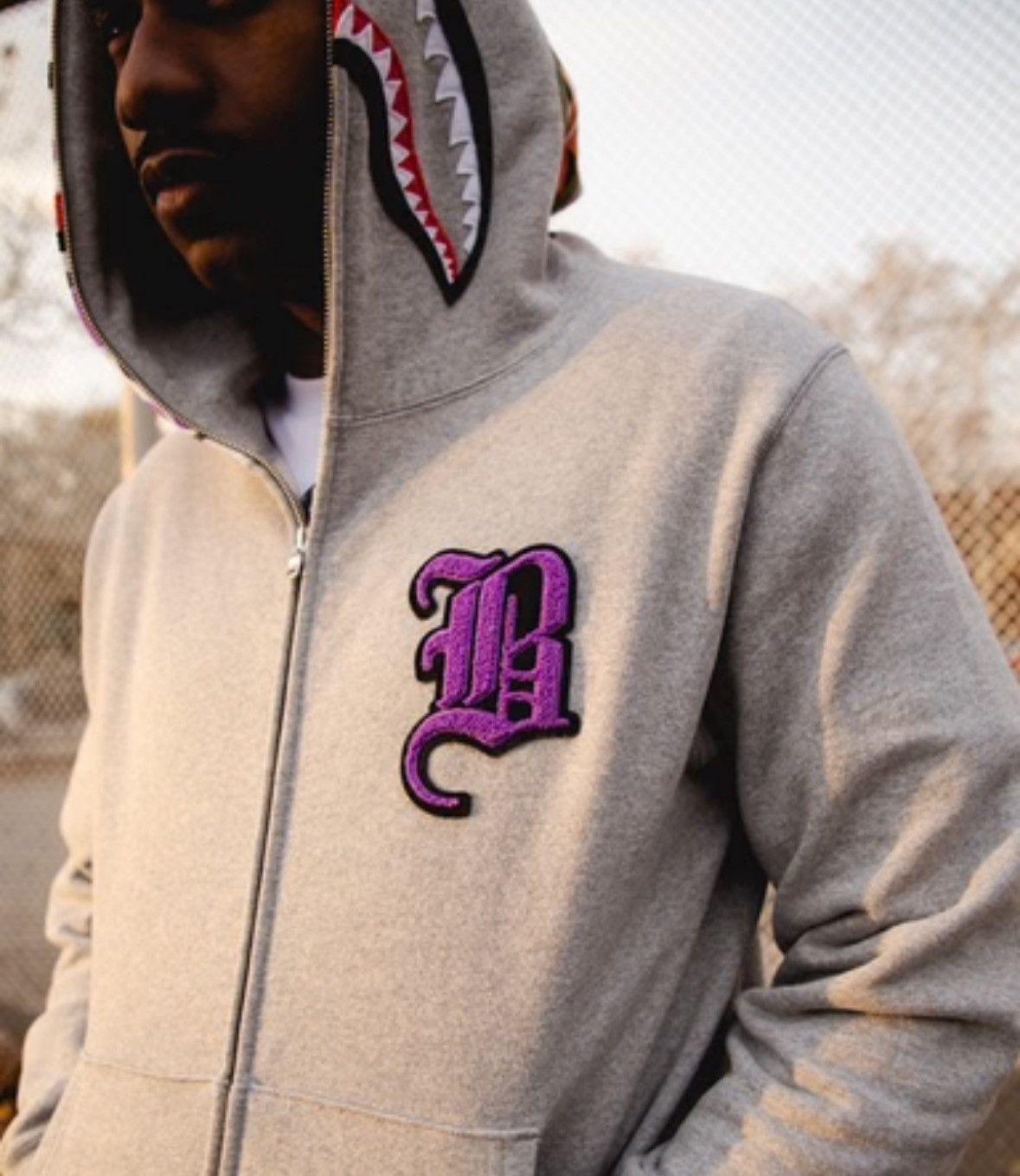 Bape Bape Grey ‘Soho Store 18th Anniversary’ Zip Shark Hoodie Size US XL / EU 56 / 4 - 8 Thumbnail