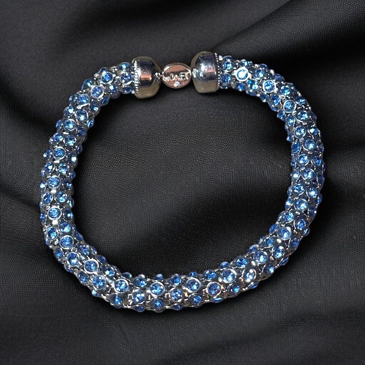 Monet Monet silver tone woven blue crystal stretch rope bracelet Size ONE SIZE - 1 Thumbnail
