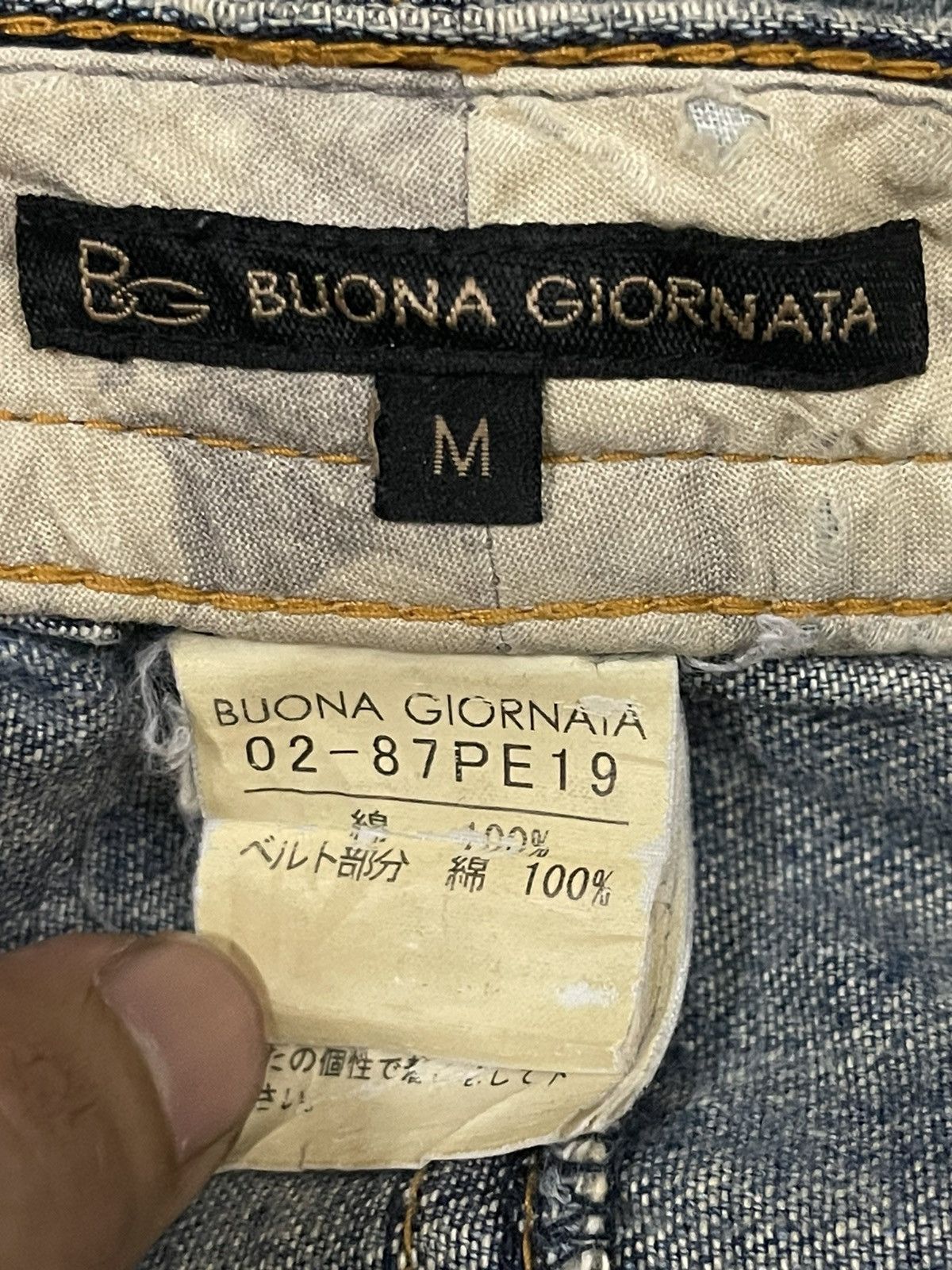 If Six Was Nine Vintage Japan Buona Giornata Blue Wash Distress Loose Jeans Size US 32 / EU 48 - 7 Thumbnail