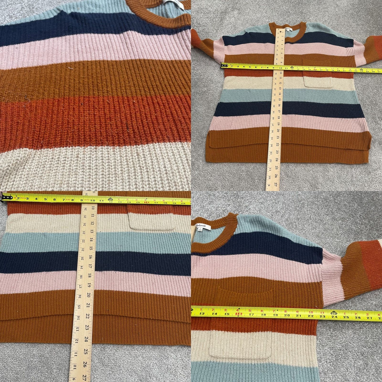 Madewell Madewell Pullover Sweater Womens M Multicolor Striped Crew Neck Knit Casual Knitwear All Seasons, Breathable, Stretch Womens Mens style Size M / US 6-8 / IT 42-44 - 8 Thumbnail