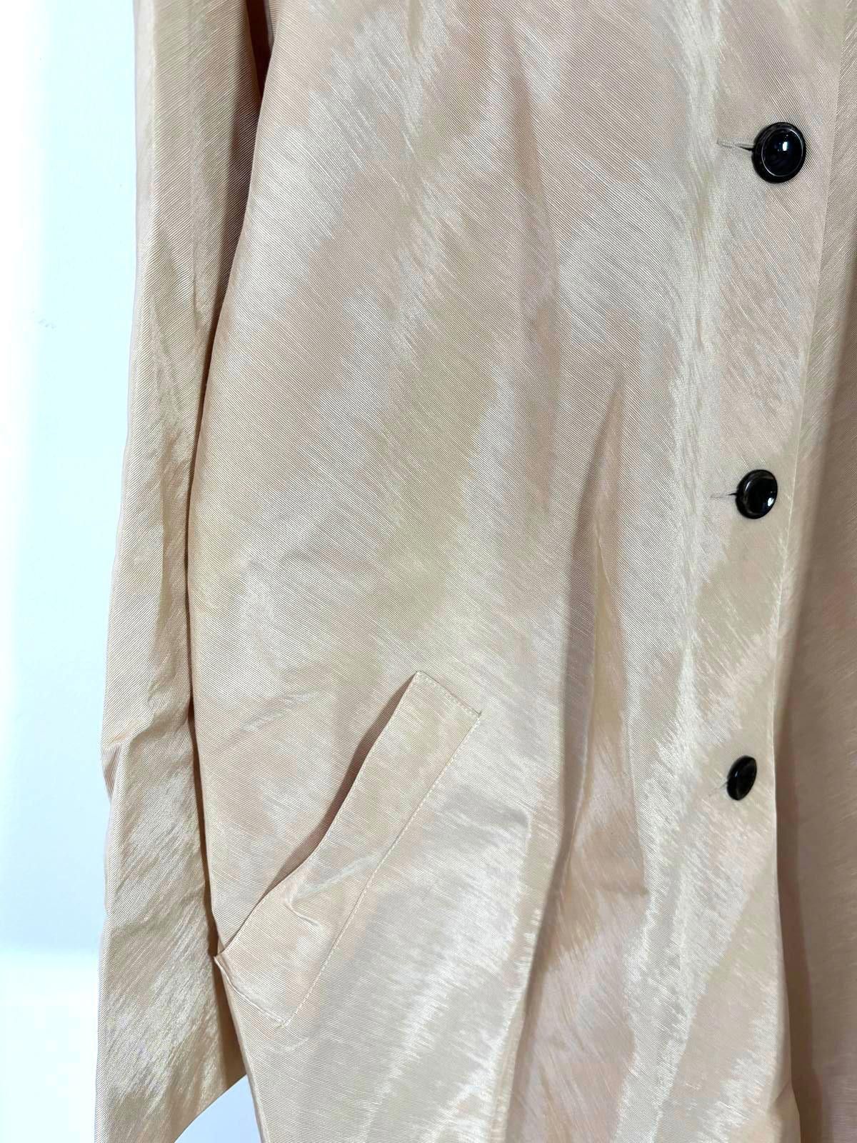 Designer Peter Cohen Silk Jacket Womens XL Cream Quiet Luxury Size XL / US 12-14 / IT 48-50 - 3 Thumbnail