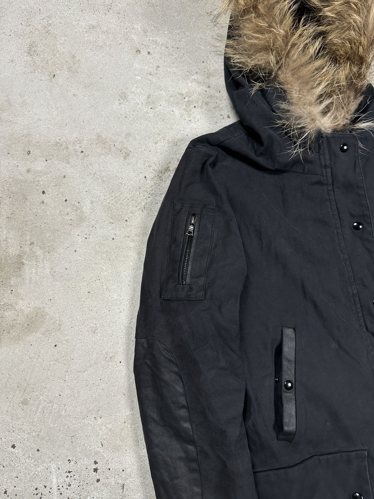 Sandro Sandro Paris Black Faux Fur Lined Parka Jacket Size M / US 6-8 / IT 42-44 - 6 Thumbnail