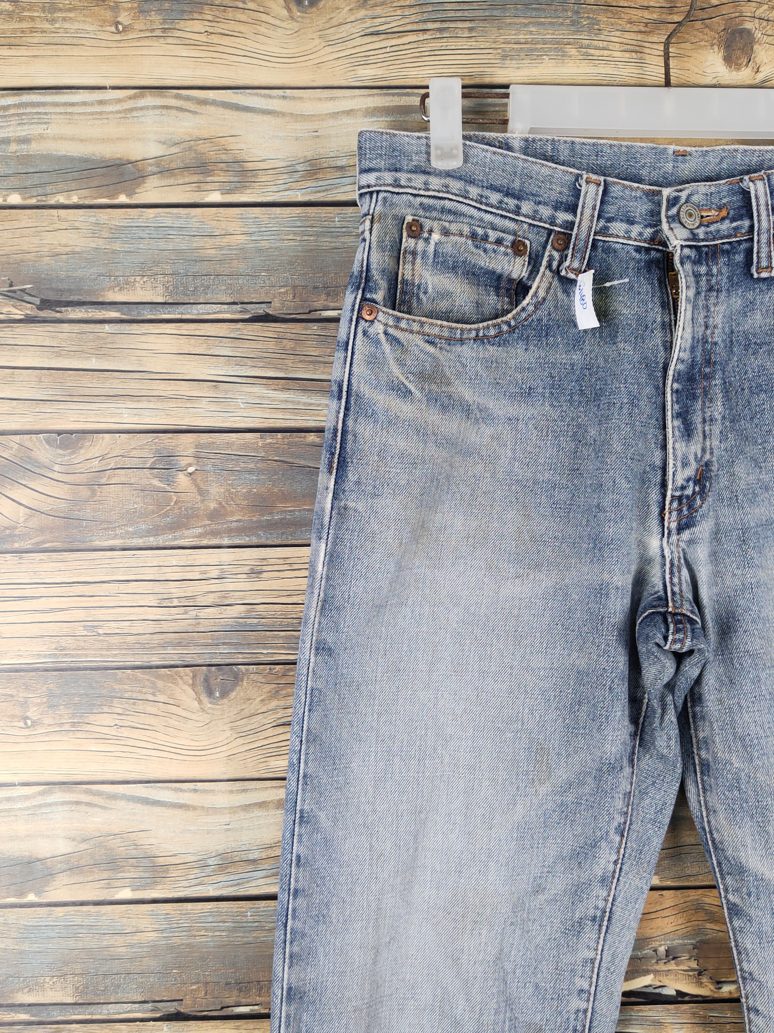 Vintage Bobson Blue Distressed Ripped vintage denim Jeans #W1480 Size US 31 - 3 Thumbnail