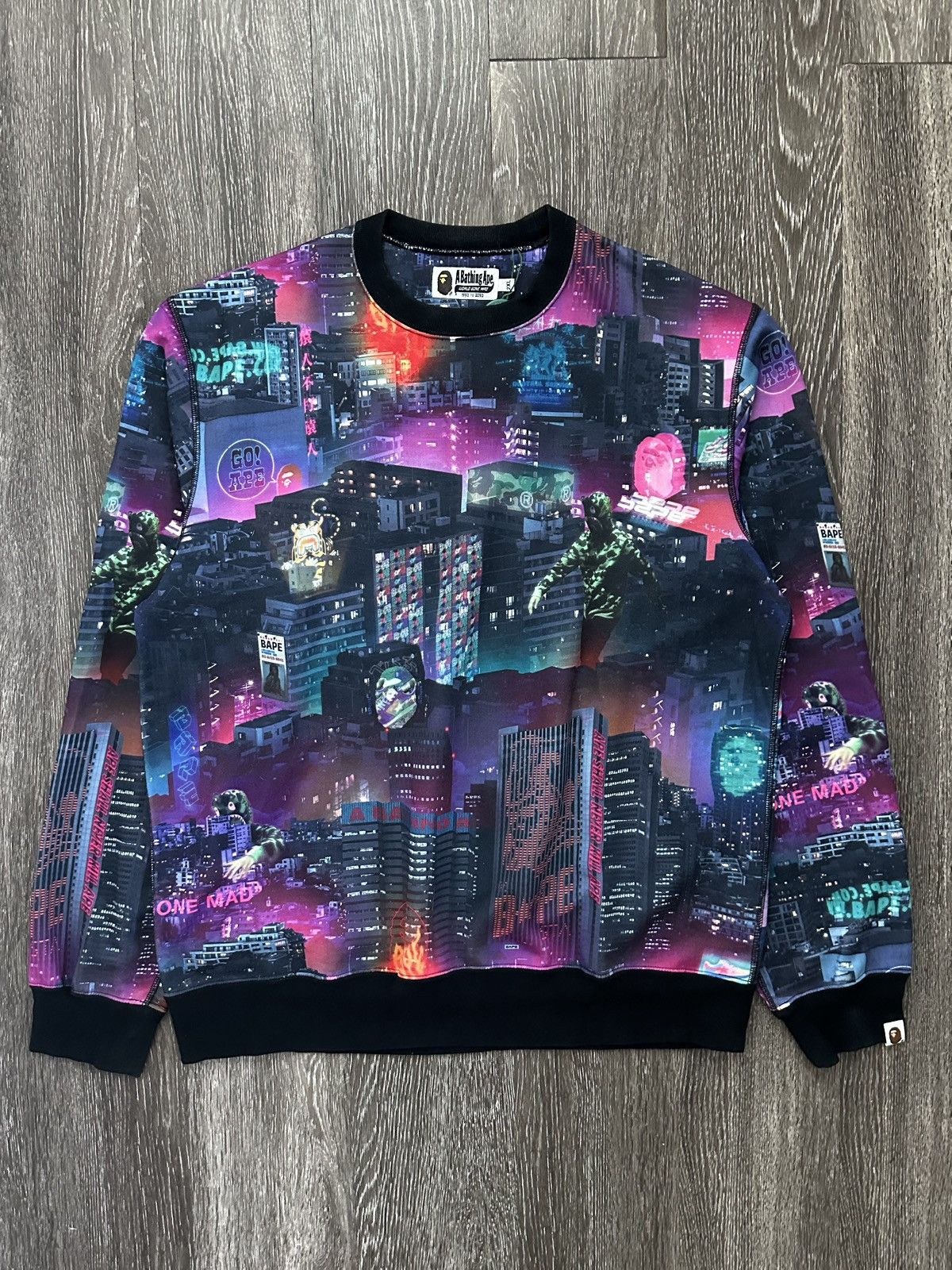 Bape Neon Tokyo Hoodie | Grailed