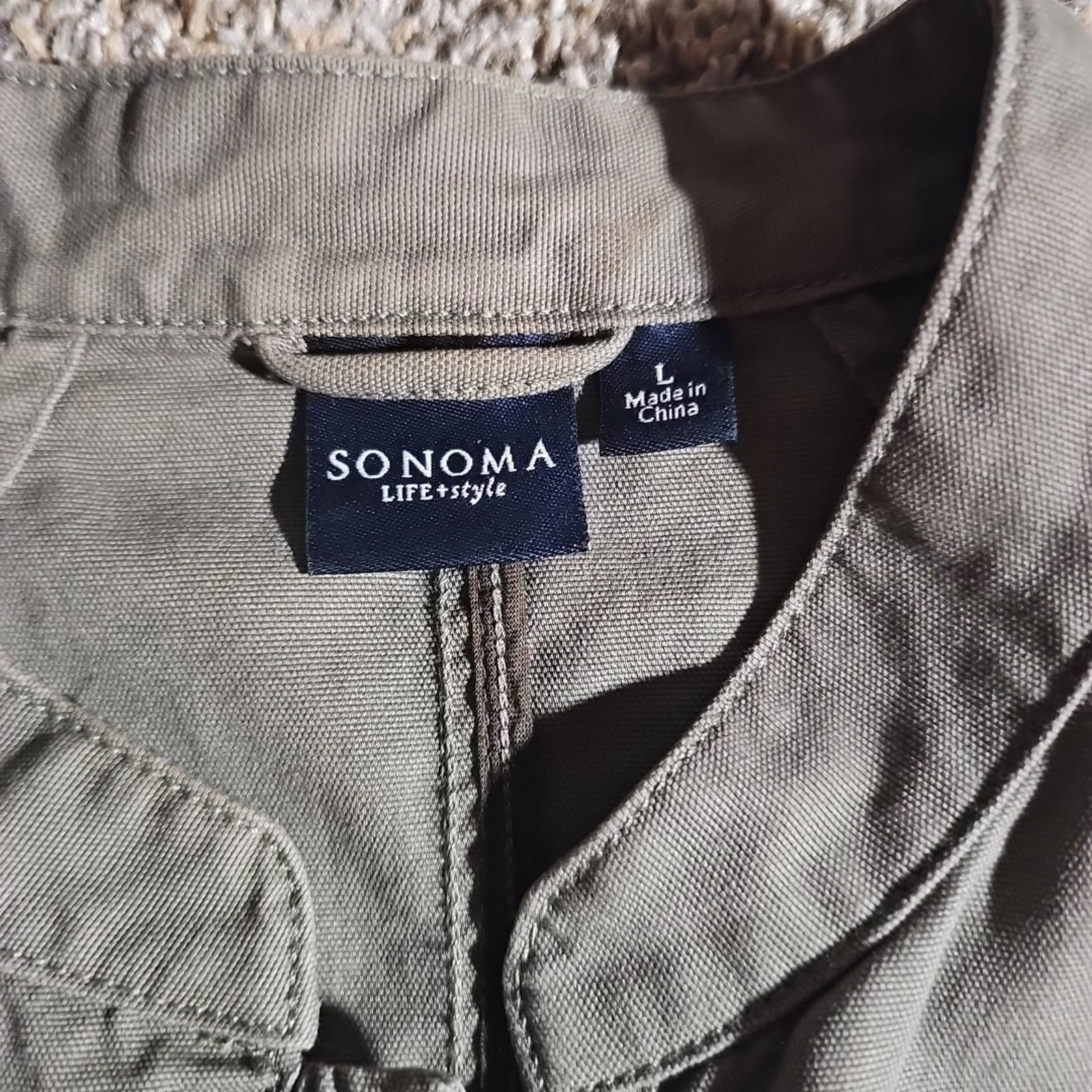 Sonoma Sonoma L Green Button Up Army Style Jacket Size L / US 10 / IT 46 - 2 Thumbnail