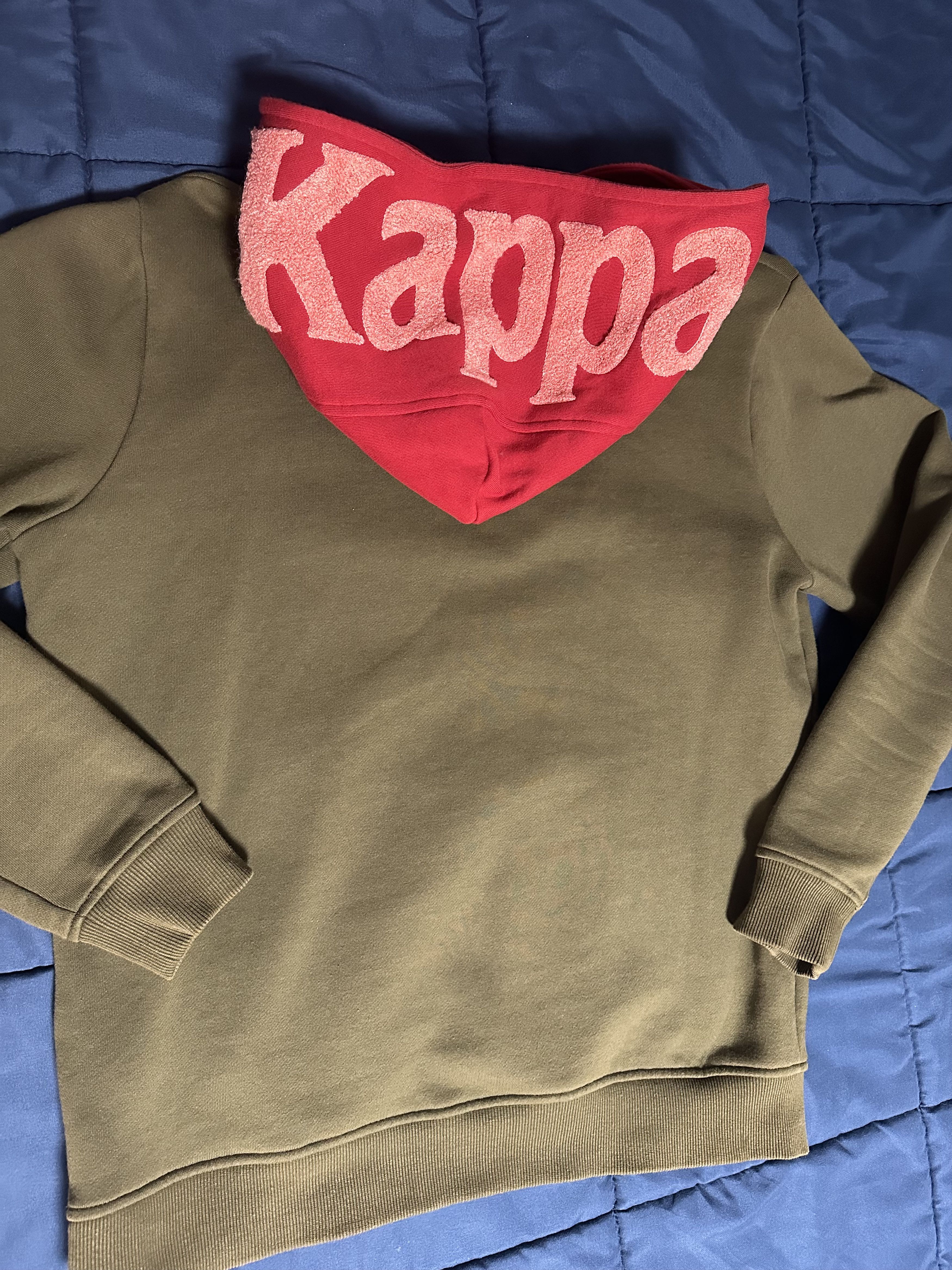 Kappa Kappa Chenille Logo Hoodie – Olive/Red – Size M Size US M / EU 48-50 / 2 - 2 Thumbnail