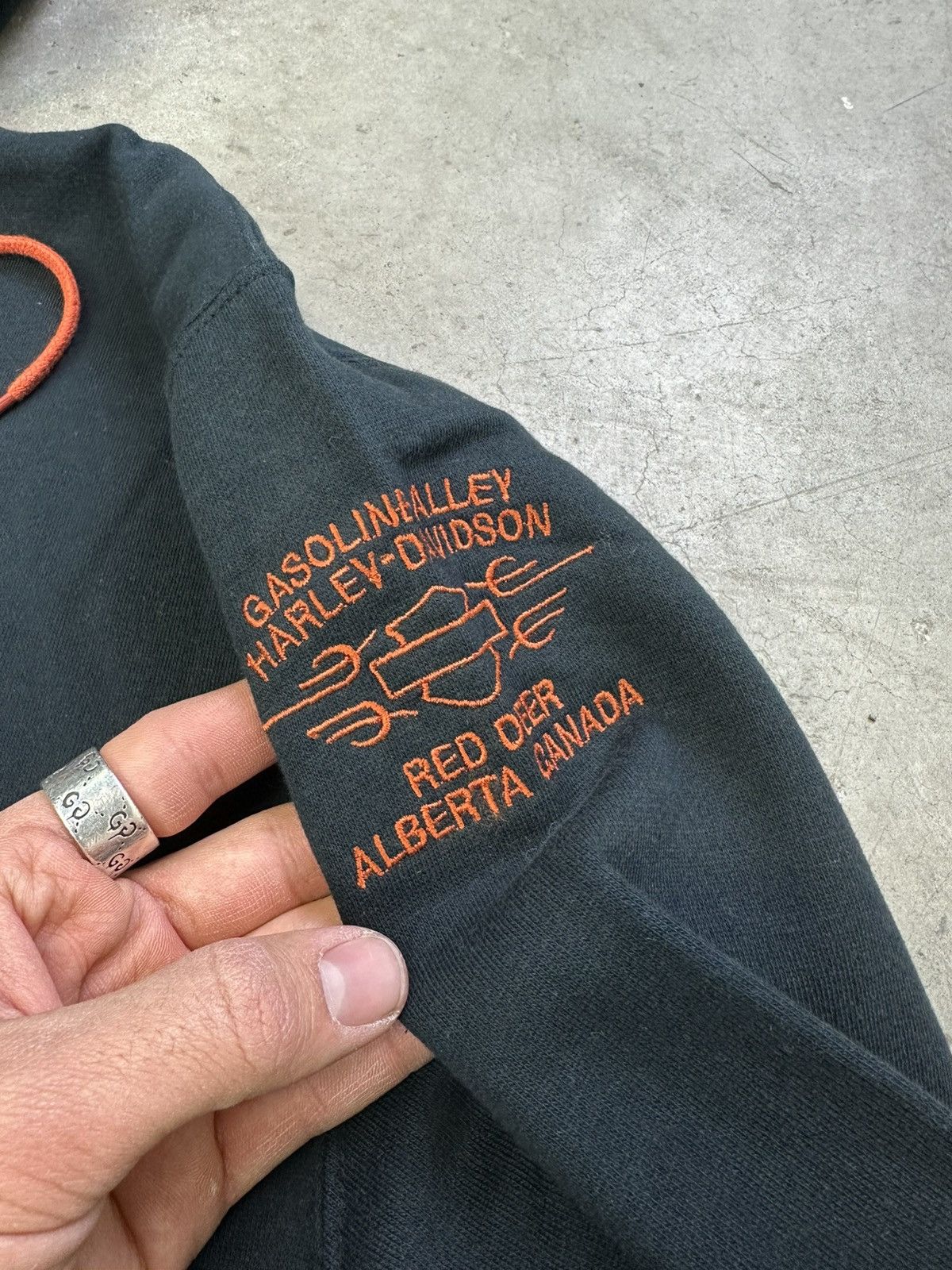 Harley Davidson × Vintage Vintage Harley Davidson HD Hoodie L/XL Black Size US XL / EU 56 / 4 - 3 Thumbnail