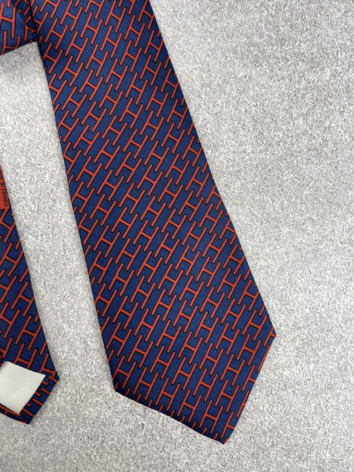 Hermes × Vintage Vintage Hermes Paris Monogram Silk Tie Size ONE SIZE - 4 Thumbnail
