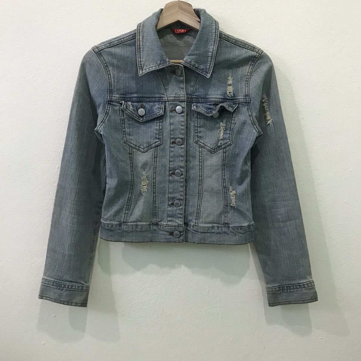 Japanese Brand Japanese Brand S.P.R Distress Denim Jacket Size XS / US 0-2 / IT 36-38 - 2 Thumbnail