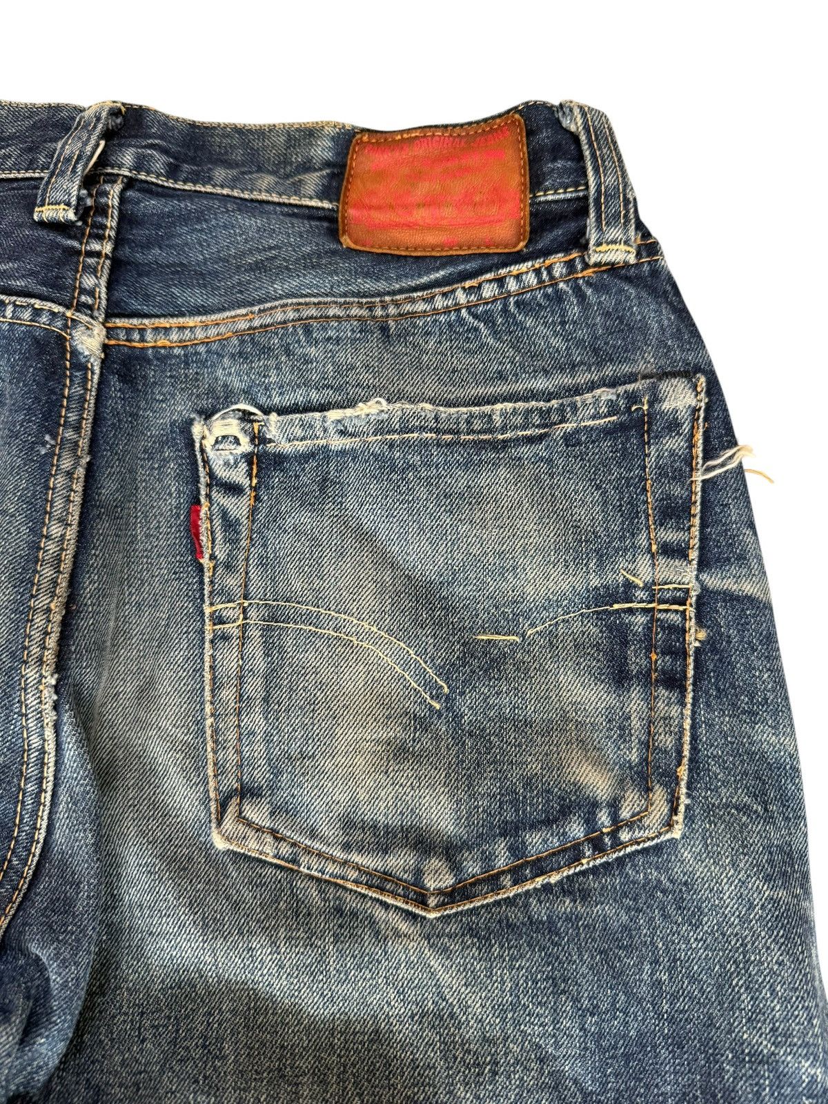 Japanese Brand DENIM PORKY’S JAPAN REDLINE SELVEDGE DISTRESSED JEANS Size US 27 - 13 Thumbnail