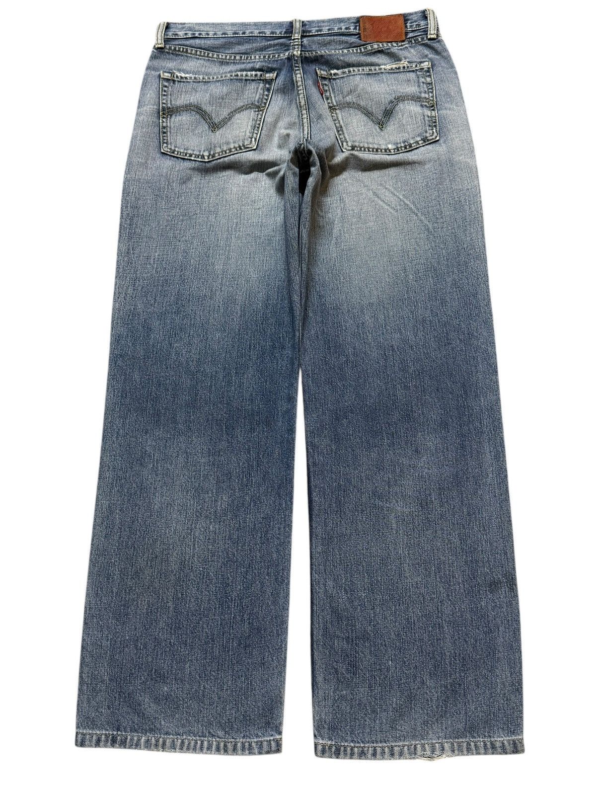 Levi's Vintage Levis 502 Blue Faded Wash Distressed Wide Leg Jeans Size US 33 - 2 Thumbnail