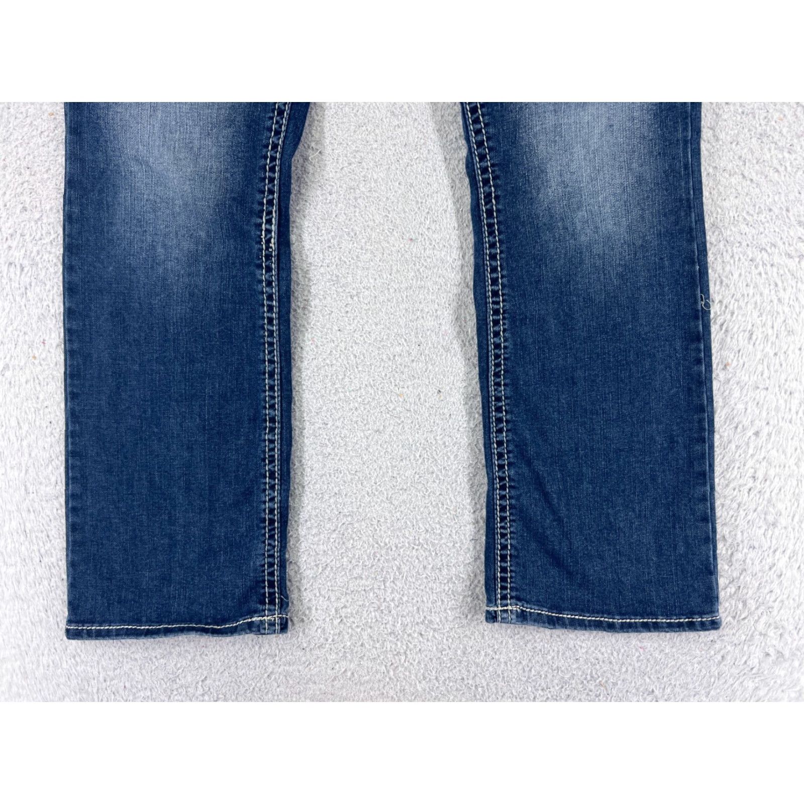 Vintage Maurices Jeans Women 9 Blue Denim Bootcut Low Rise 32x28 Cotton 5-Pocket Denim Stretch Jeans Mens No? Wait. Size 30" / US 8 / IT 44 - 2 Thumbnail