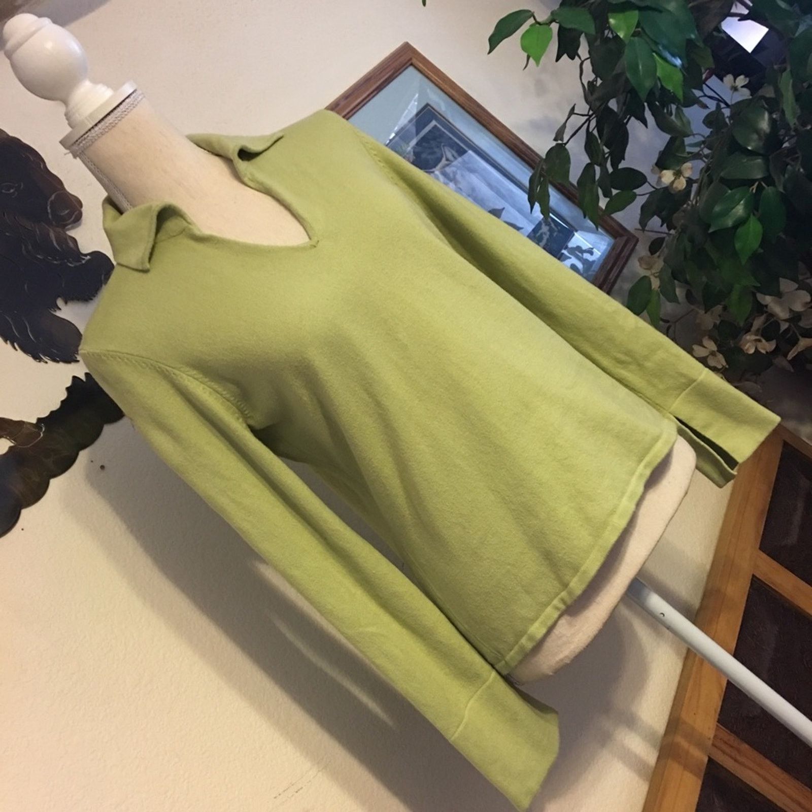 Other Hillard & Hansen chartreuse green collared sweater Size M / US 6-8 / IT 42-44 - 1 Thumbnail