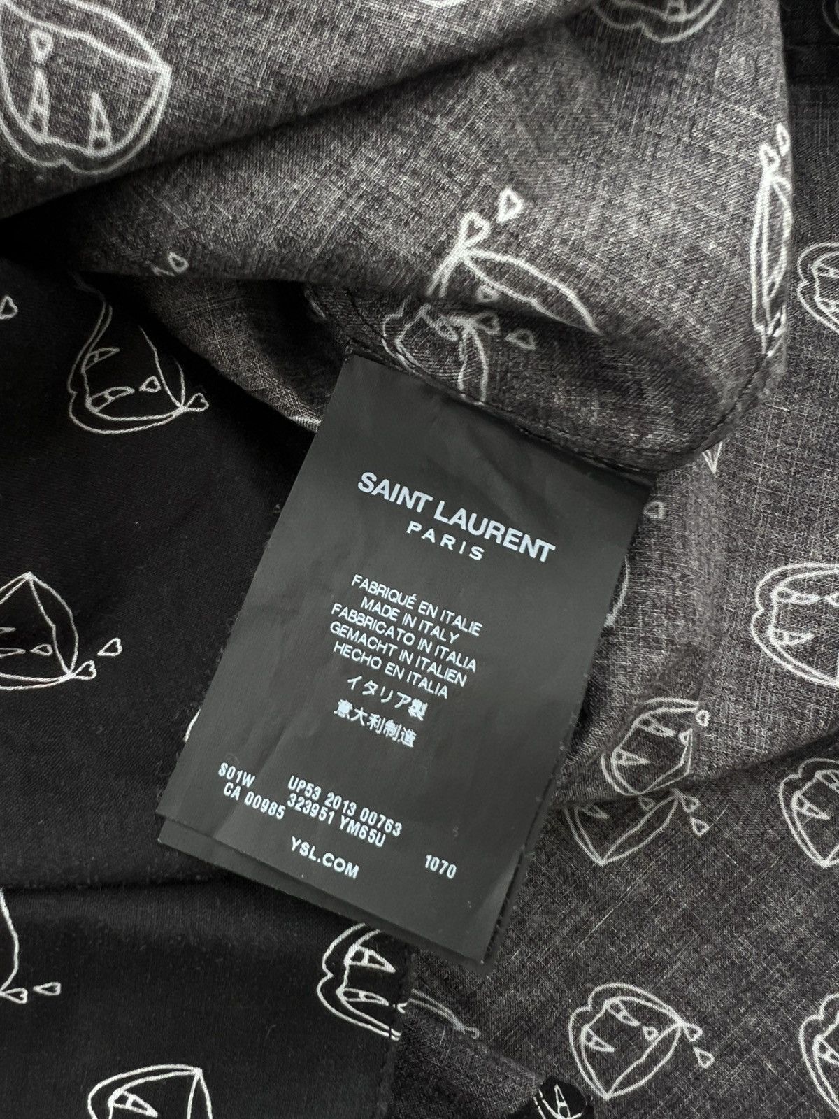 Hedi Slimane × Saint Laurent Paris × Yves Saint Laurent *RARE* Hedi Slimane YSL SLP Saint Laurent Paris Vampir shirt Size US L / EU 52-54 / 3 - 8 Thumbnail