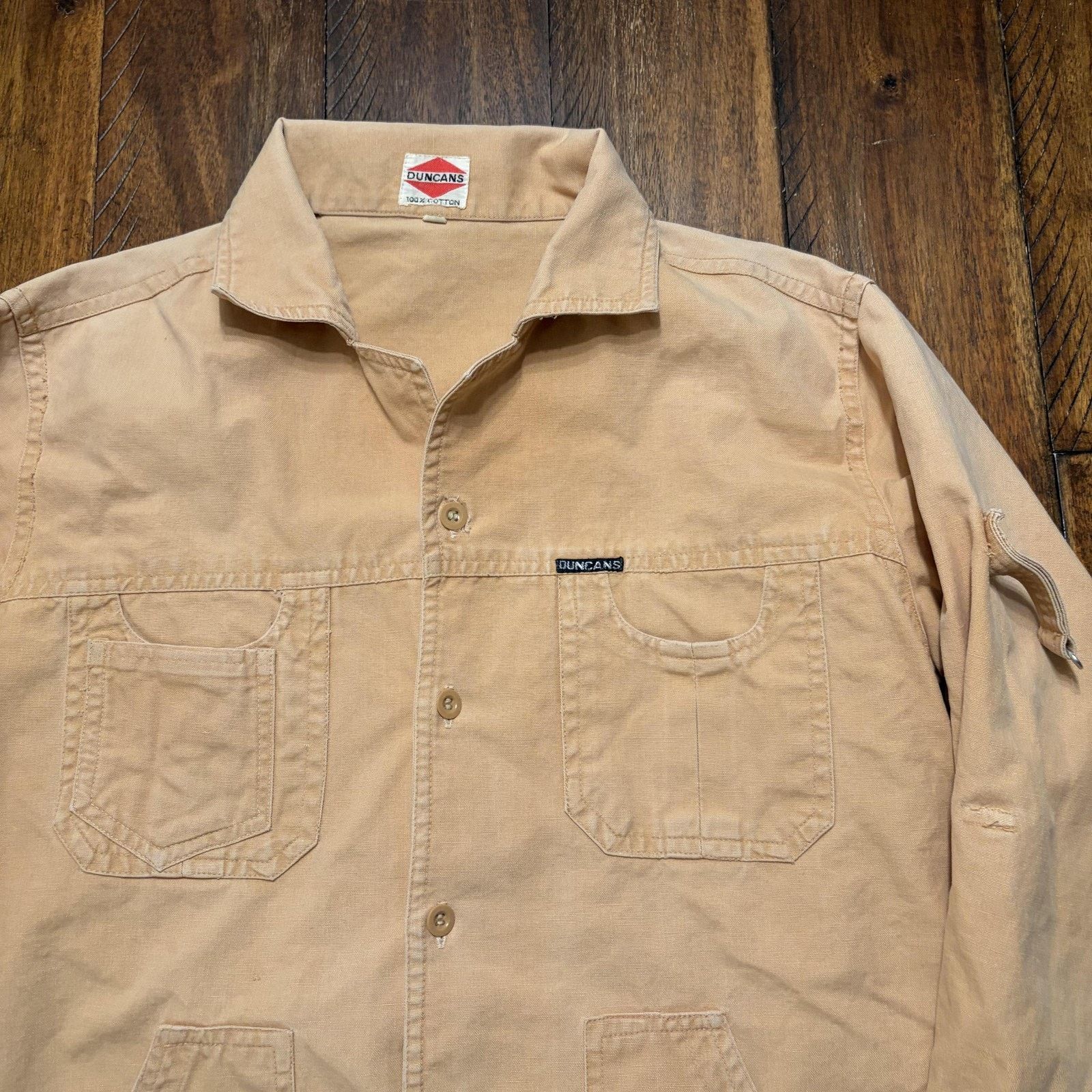 Vintage Duncans Jacket 50 Beige Cotton Canvas Workwear Chore Field Size US M / EU 48-50 / 2 - 3 Thumbnail
