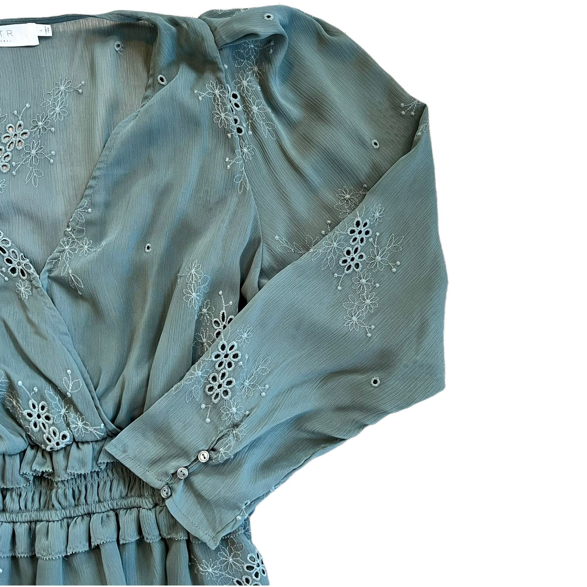 ASTR The Label ASTR The Label Floral Embroidered Boho Babydoll Top L Size L / US 10 / IT 46 - 5 Thumbnail