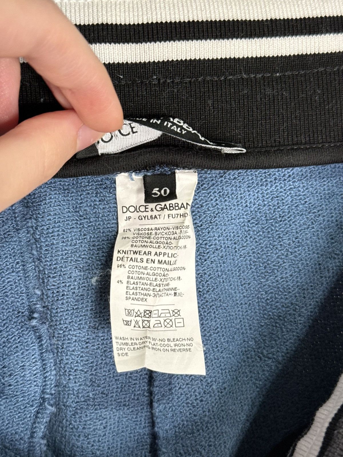 Dolce & Gabbana Dolce & Gabbana Logo Stripe Track Pants Blue Size US 34 / EU 50 - 6 Thumbnail