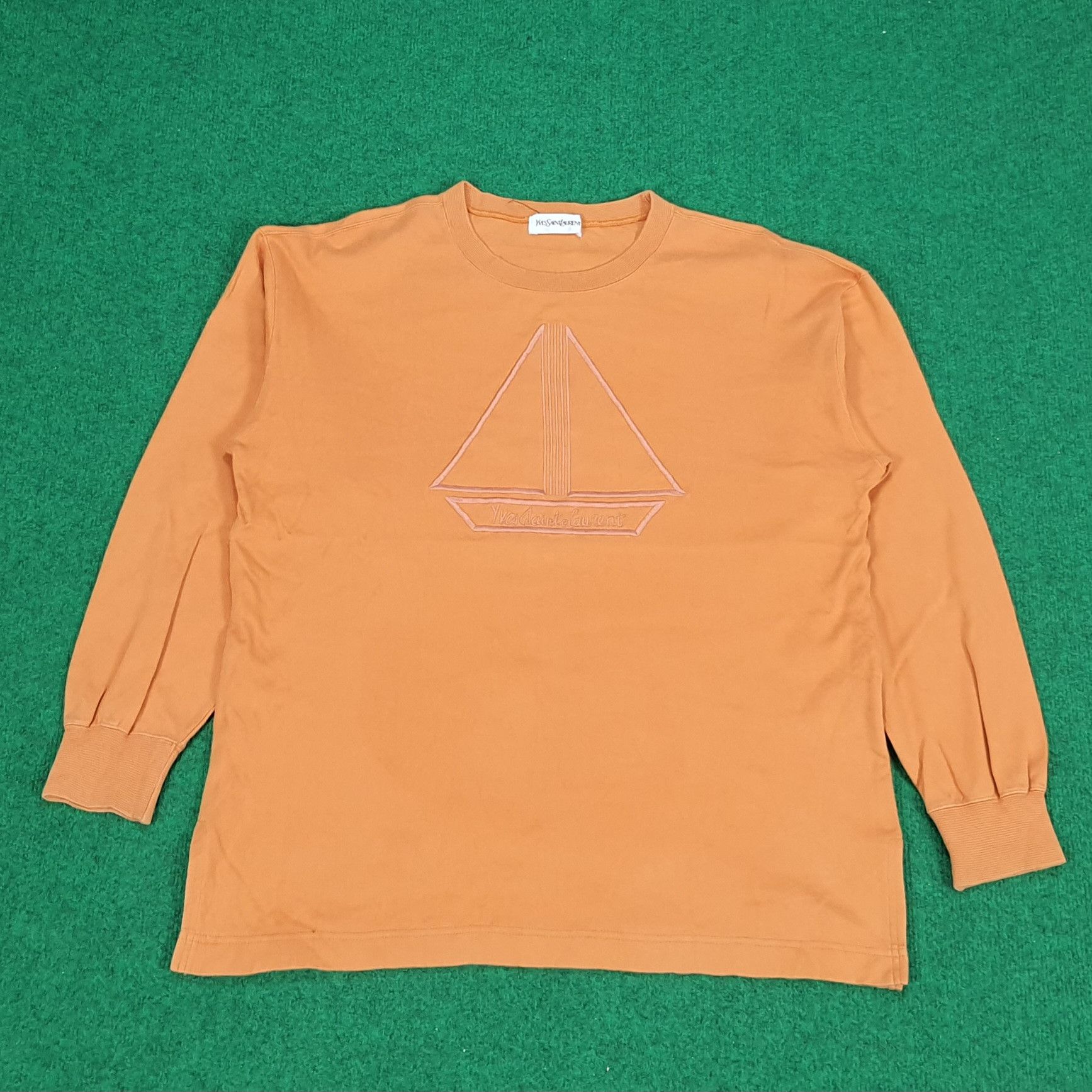 Vintage × Yves Saint Laurent Vintage Yves Saint Laurent Spell Out Embroidery Tshirt Size US L / EU 52-54 / 3 - 1 Thumbnail