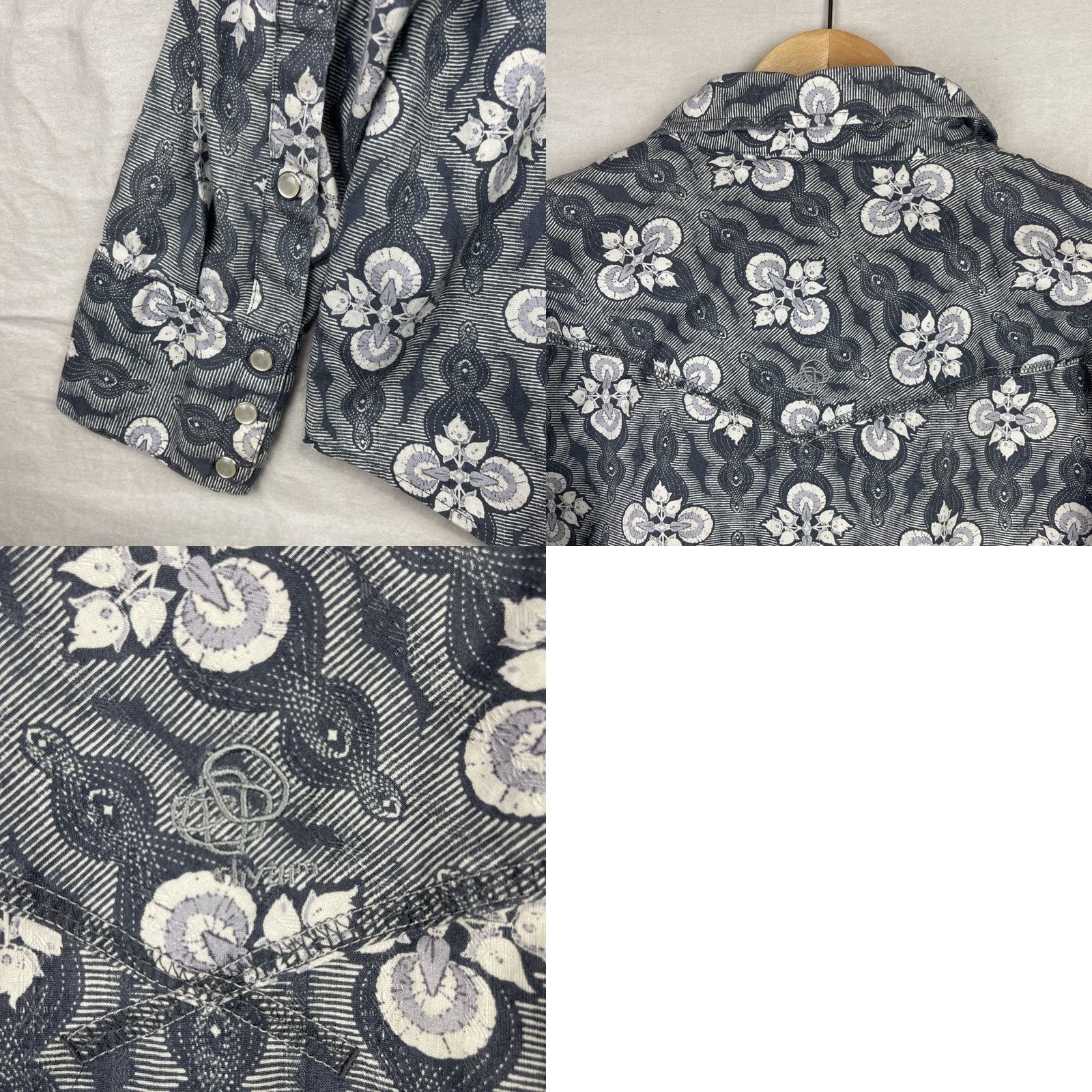 Patagonia VINTAGE Patagonia Rhythm Shirt Mens L Blue White Western Pearl Snap Cowboy Shirt Size US L / EU 52-54 / 3 - 10 Thumbnail