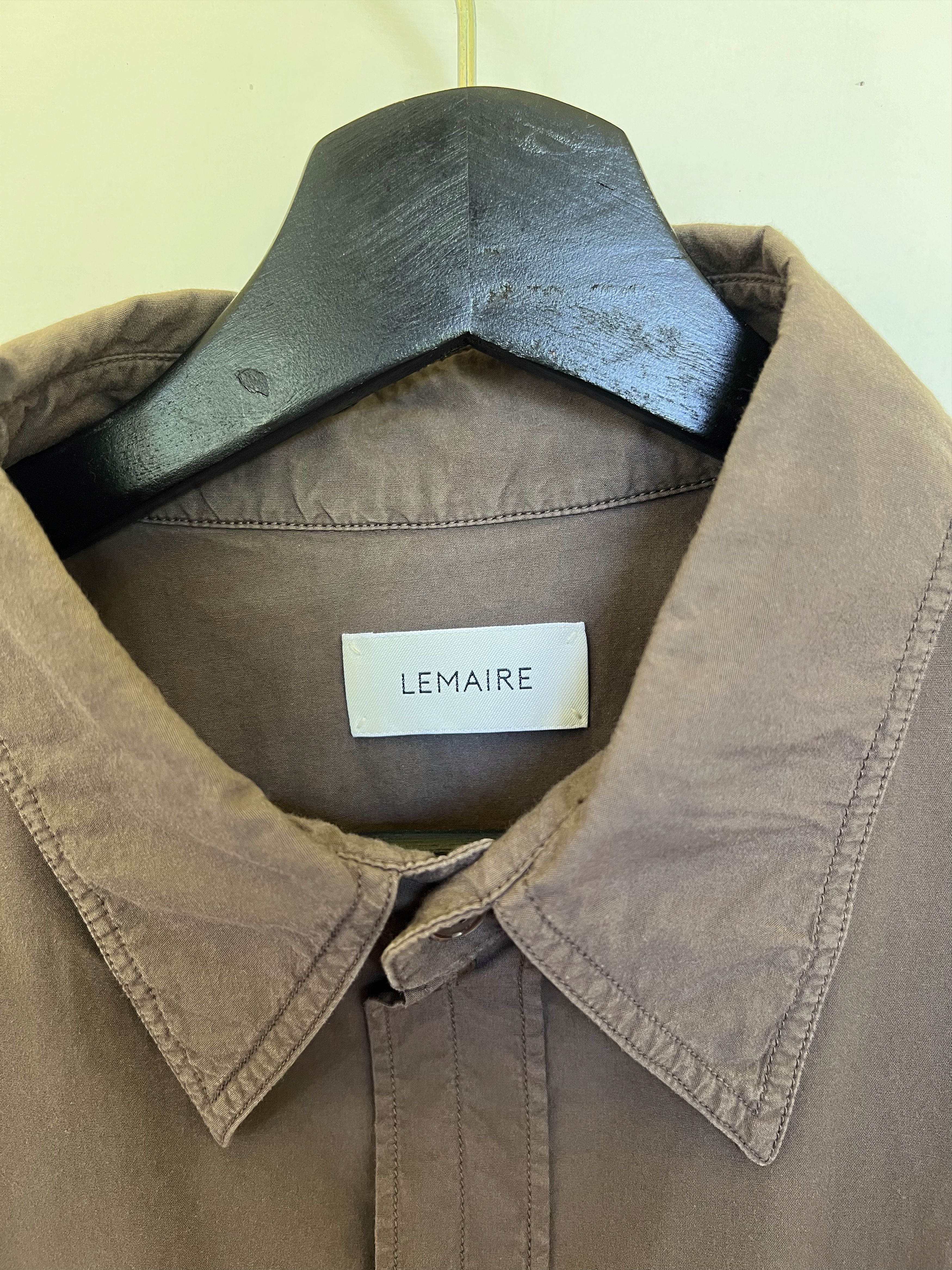 Lemaire Lemaire AW21 Ventile Chestnut Patch Pocket Shirt size 52/XL Size US XL / EU 56 / 4 - 4 Thumbnail