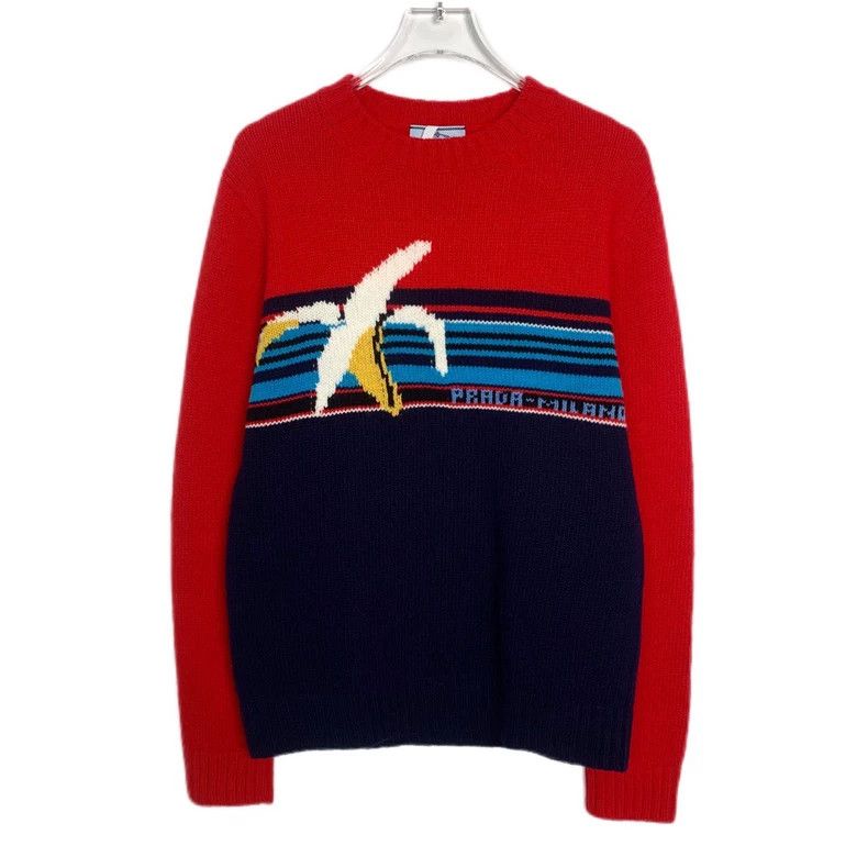 Prada Prada Size 36 Logo banana inlaid round-neck knitted sweater Size US XXS / EU 40 - 1 Thumbnail