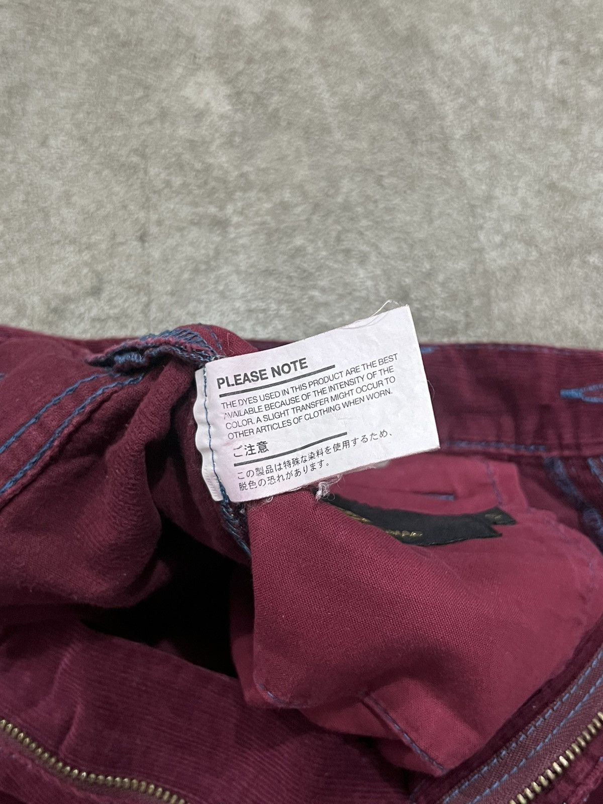 20471120 20471120 Hyoma ‘Blue Line’ Maroon Corduroy Trousers Pants Size US 29 - 11 Thumbnail