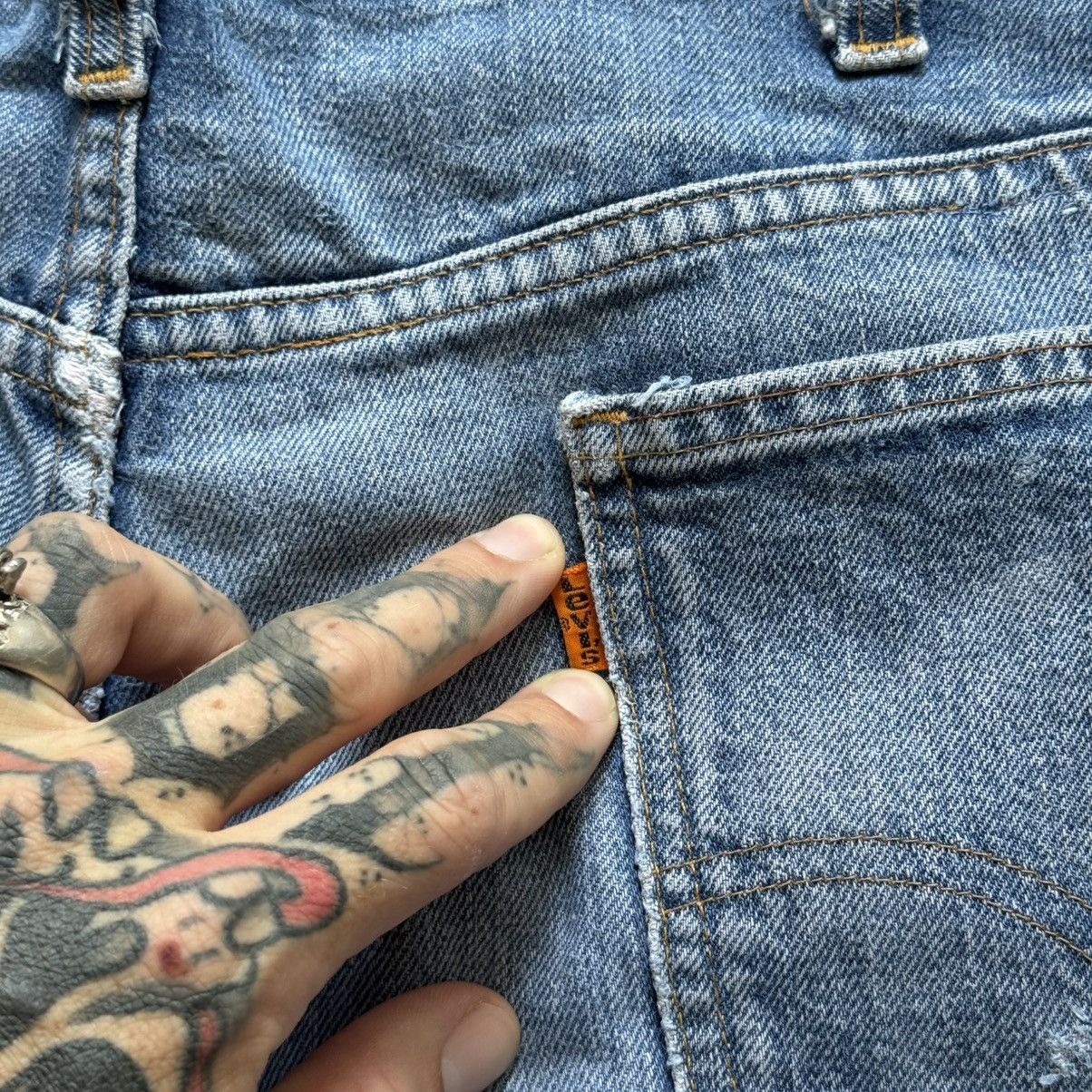 Levi's vintage 60s 70s Levis Orange Tab flared distressed jeans Size US 34 / EU 50 - 11 Thumbnail