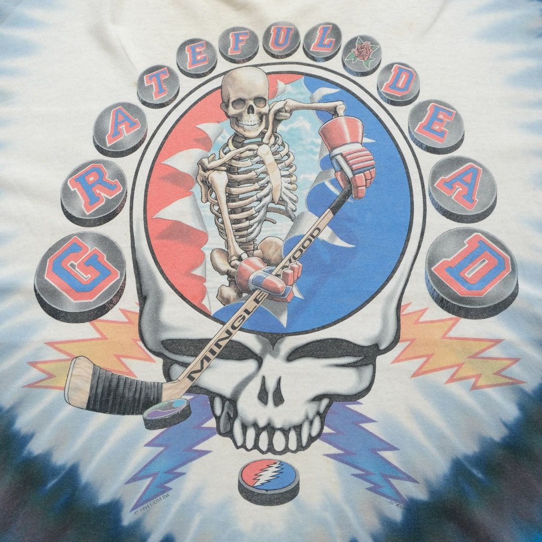Vintage 1994 Grateful Dead Migle Wood Blue White Tiedye Size US XL / EU 56 / 4 - 4 Thumbnail
